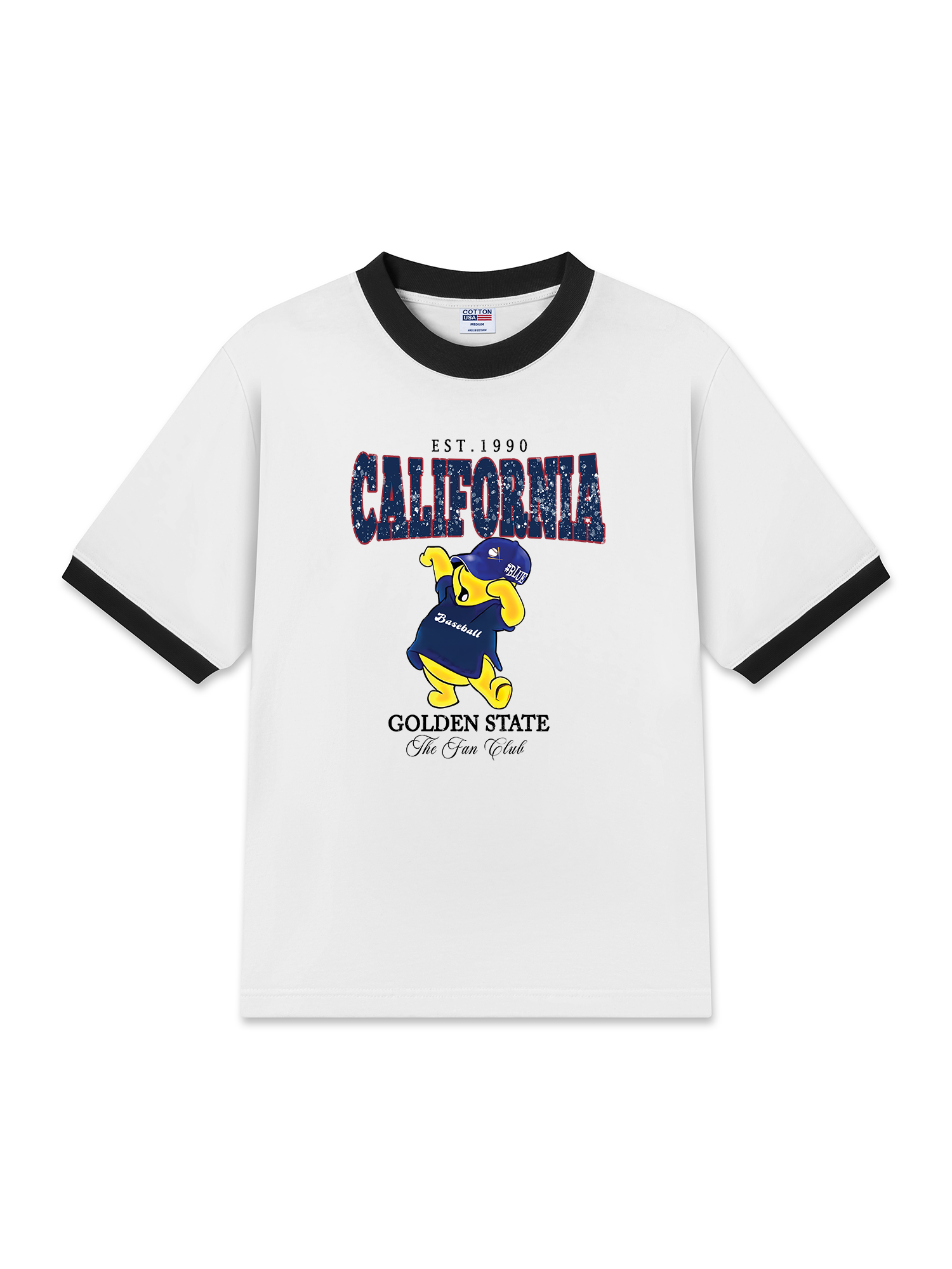 Áo Thun Ringer Relaxed Fit Baseball Cute Pooh