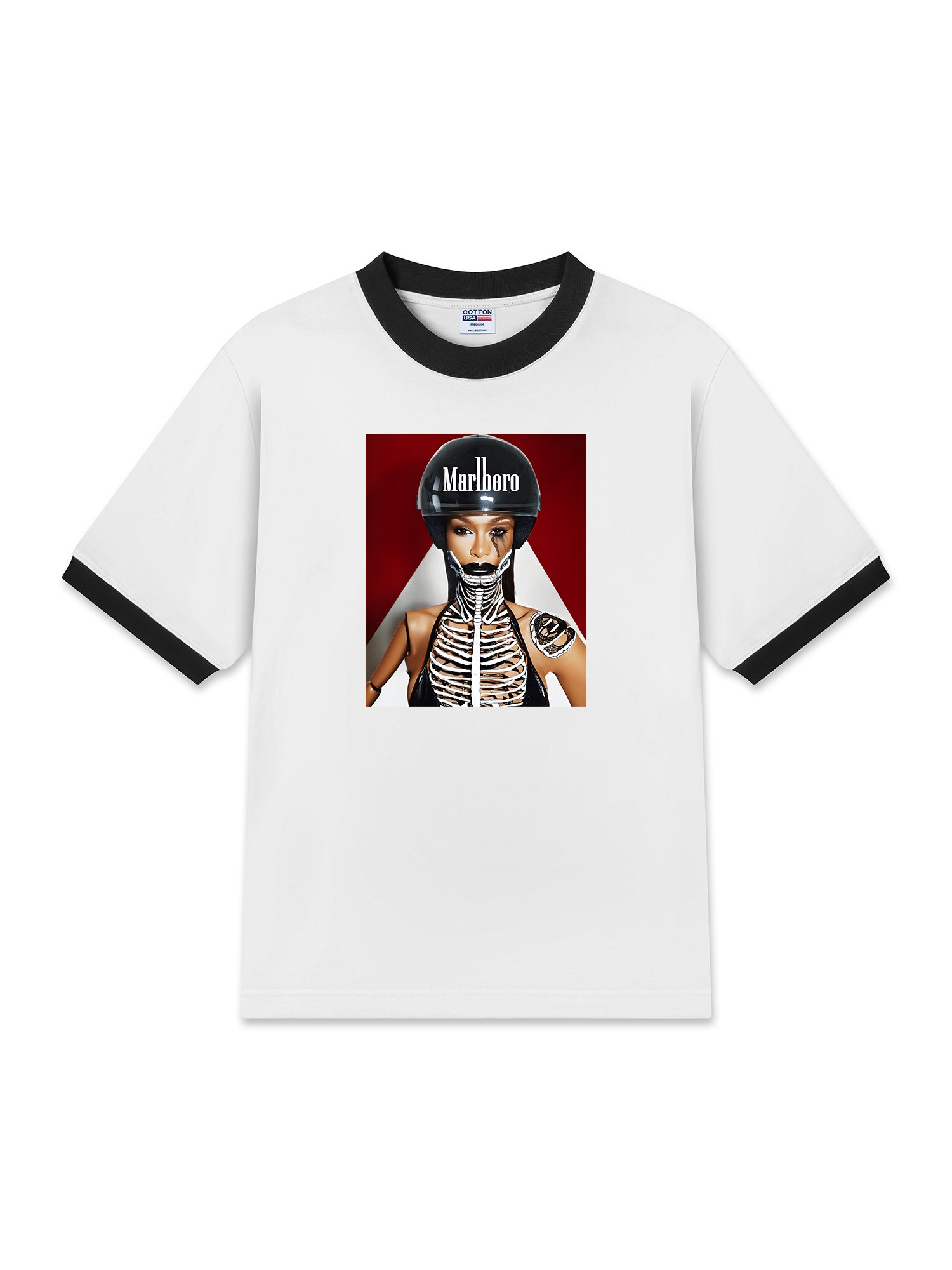 Áo Thun Ringer Relaxed Fit Marlboro Goth Barbie