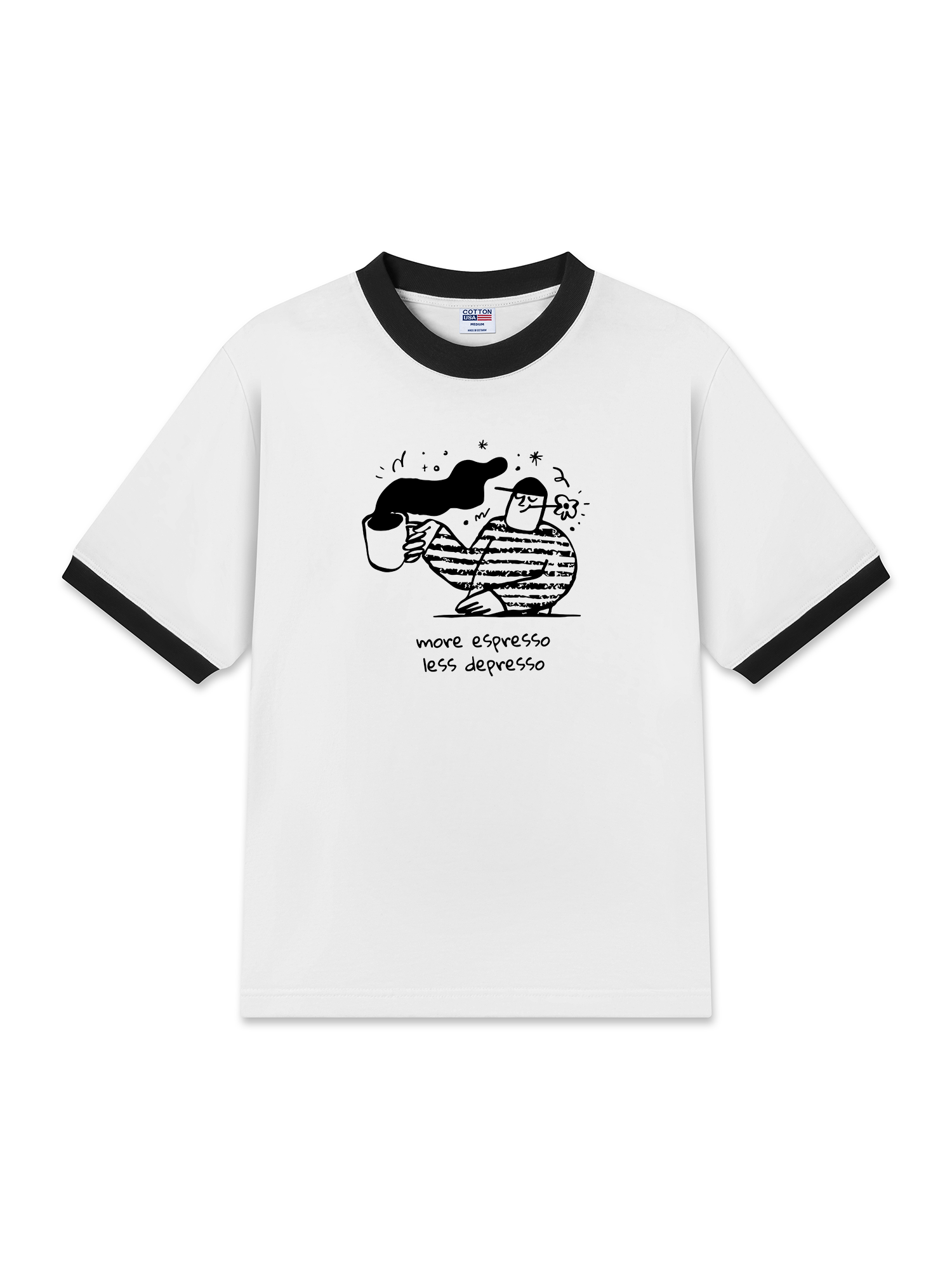 Áo Thun Ringer Relaxed Fit More Espressp Less Despresso)