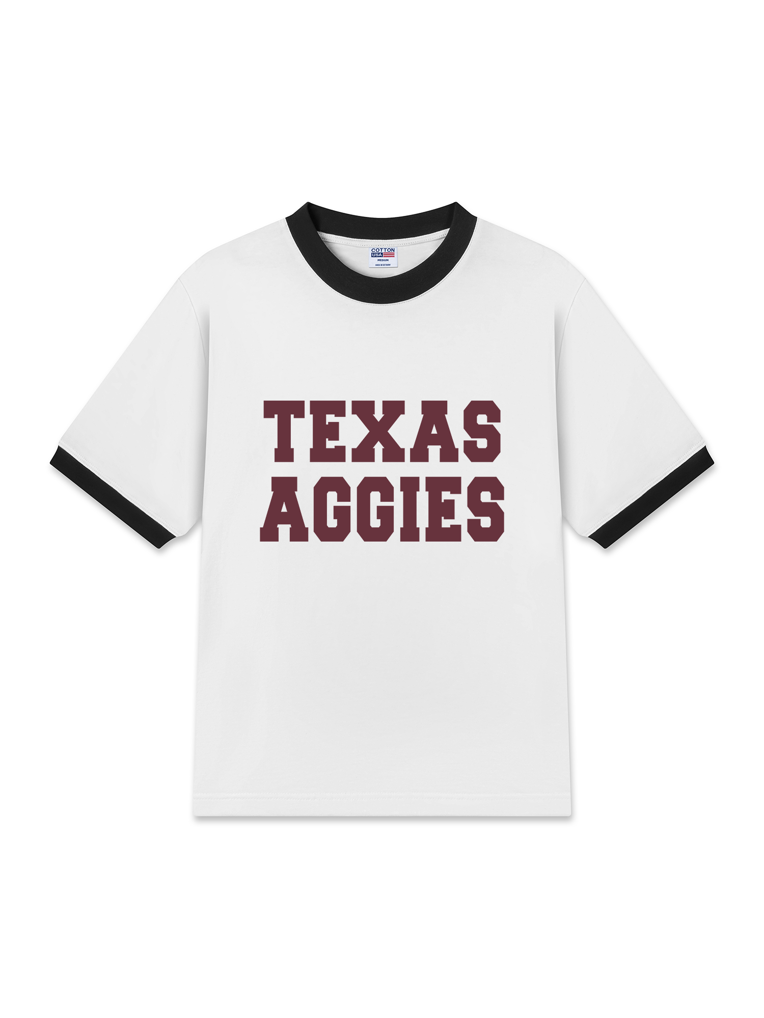 Áo Thun Ringer Relaxed Fit USA Texas Aggies