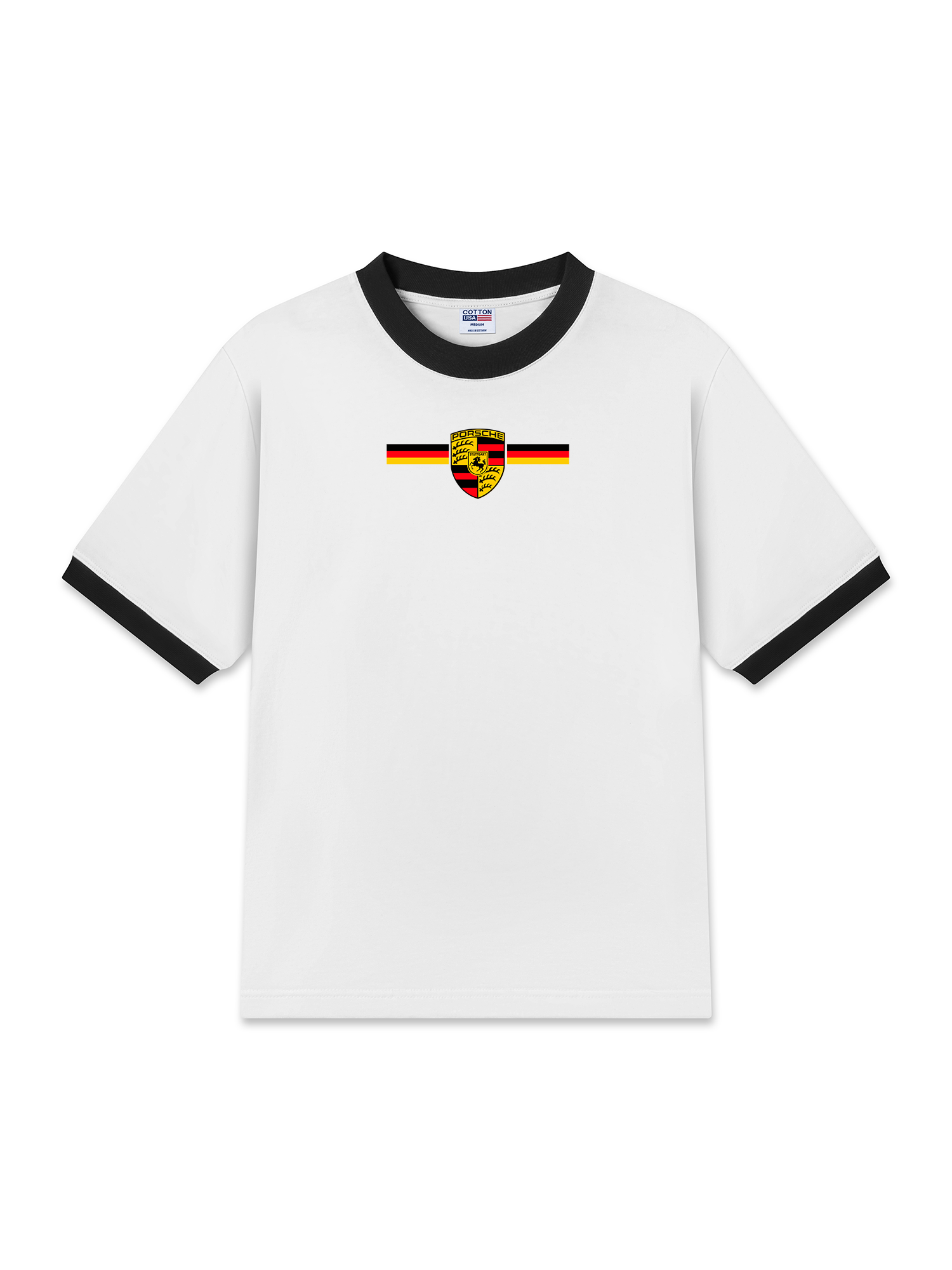 Áo Thun Ringer Relaxed Fit Porsche Logo Flag