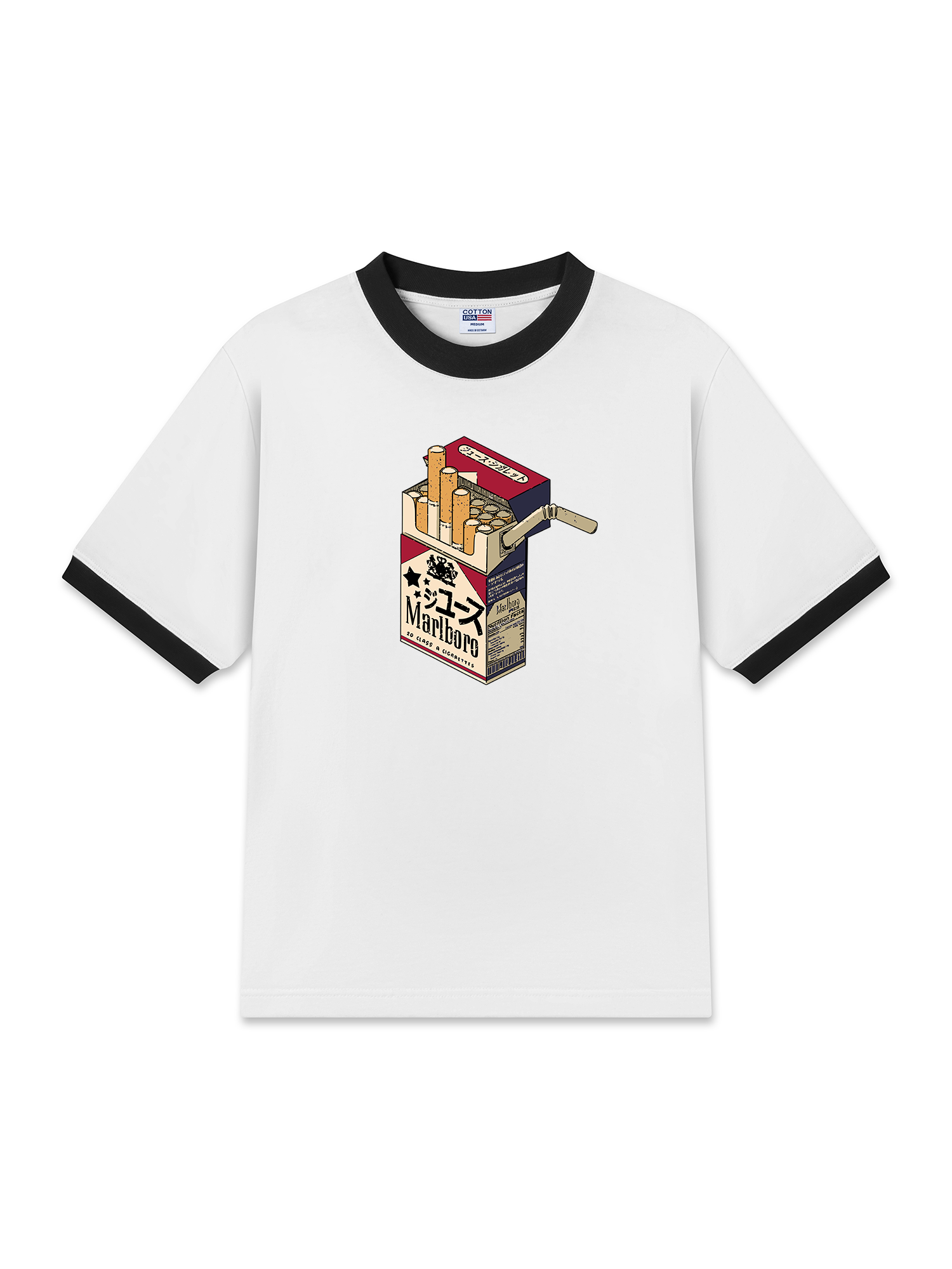 Áo Thun Ringer Relaxed Fit Marlboro 2D Class A Cigarettes