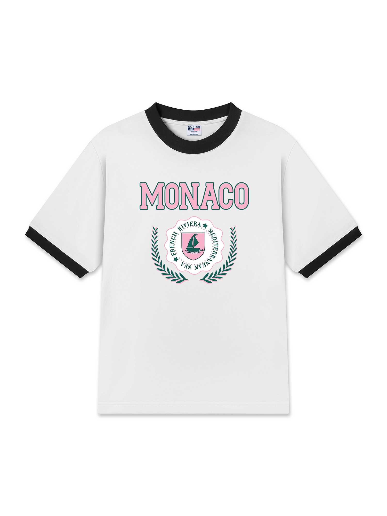 Áo Thun Ringer Relaxed Fit City Pink Monaco
