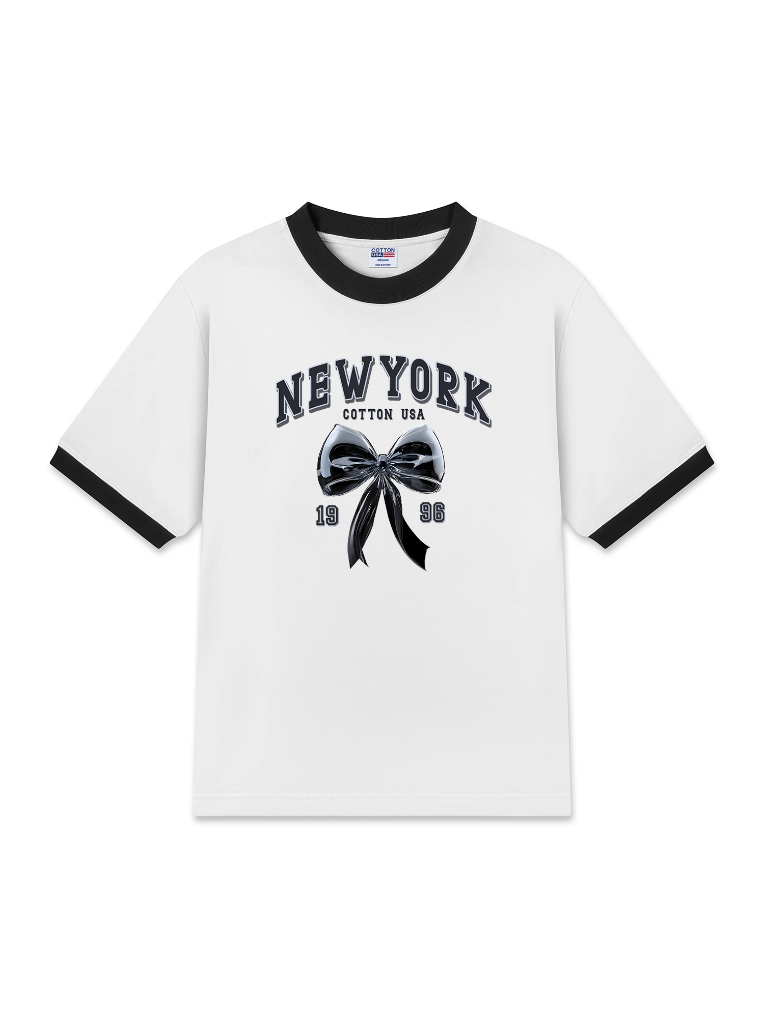 Áo Thun Ringer Relaxed Fit City New York Coquette