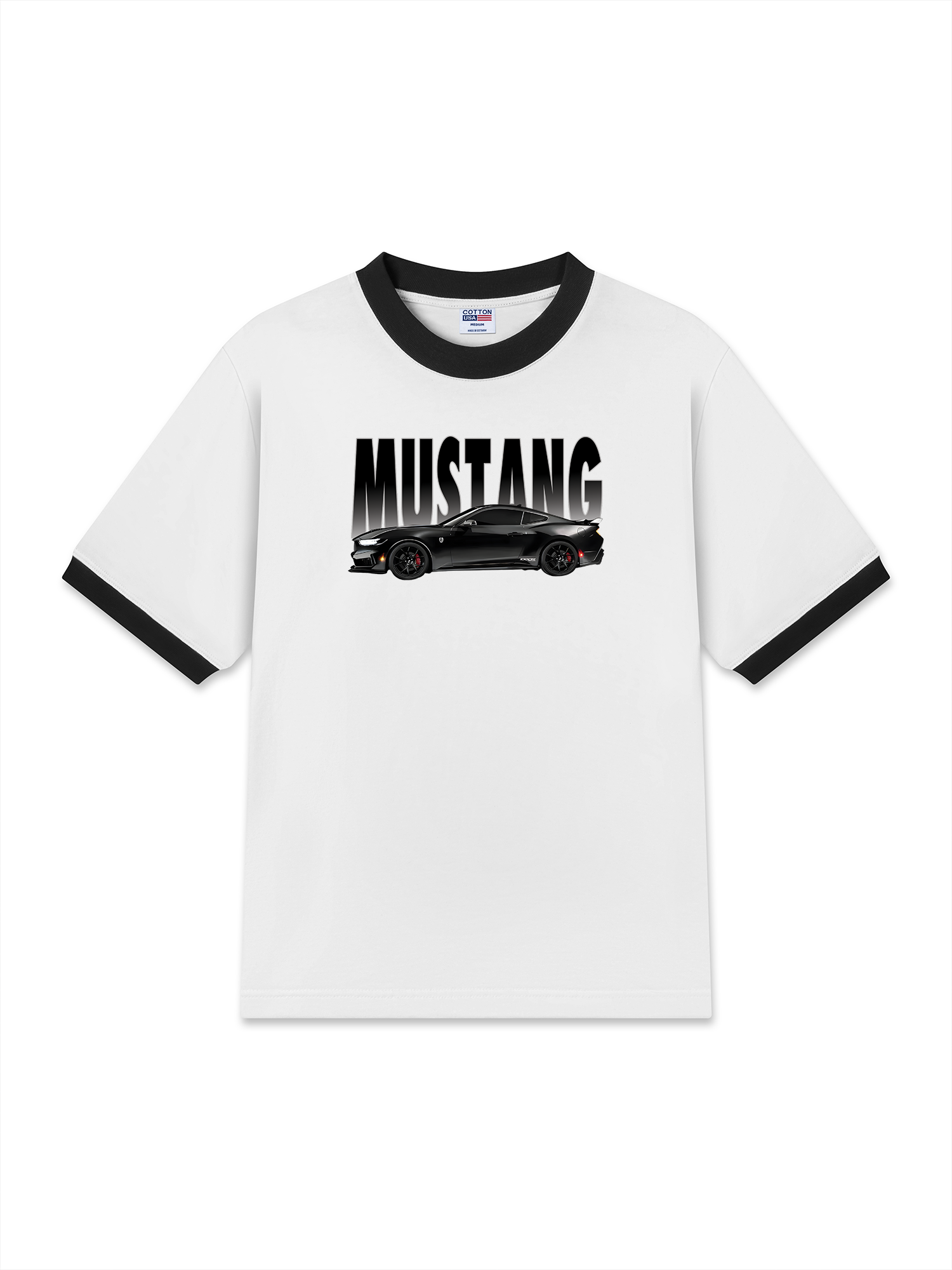Áo Thun Ringer Relaxed Fit Mustang Black Version