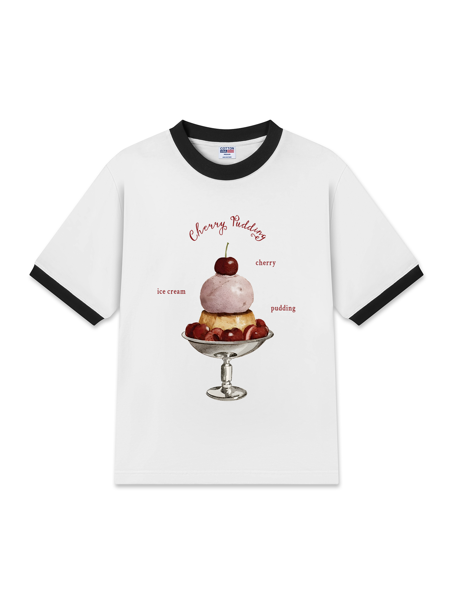 Áo Thun Ringer Relaxed Fit Tropical Cherry Pudding