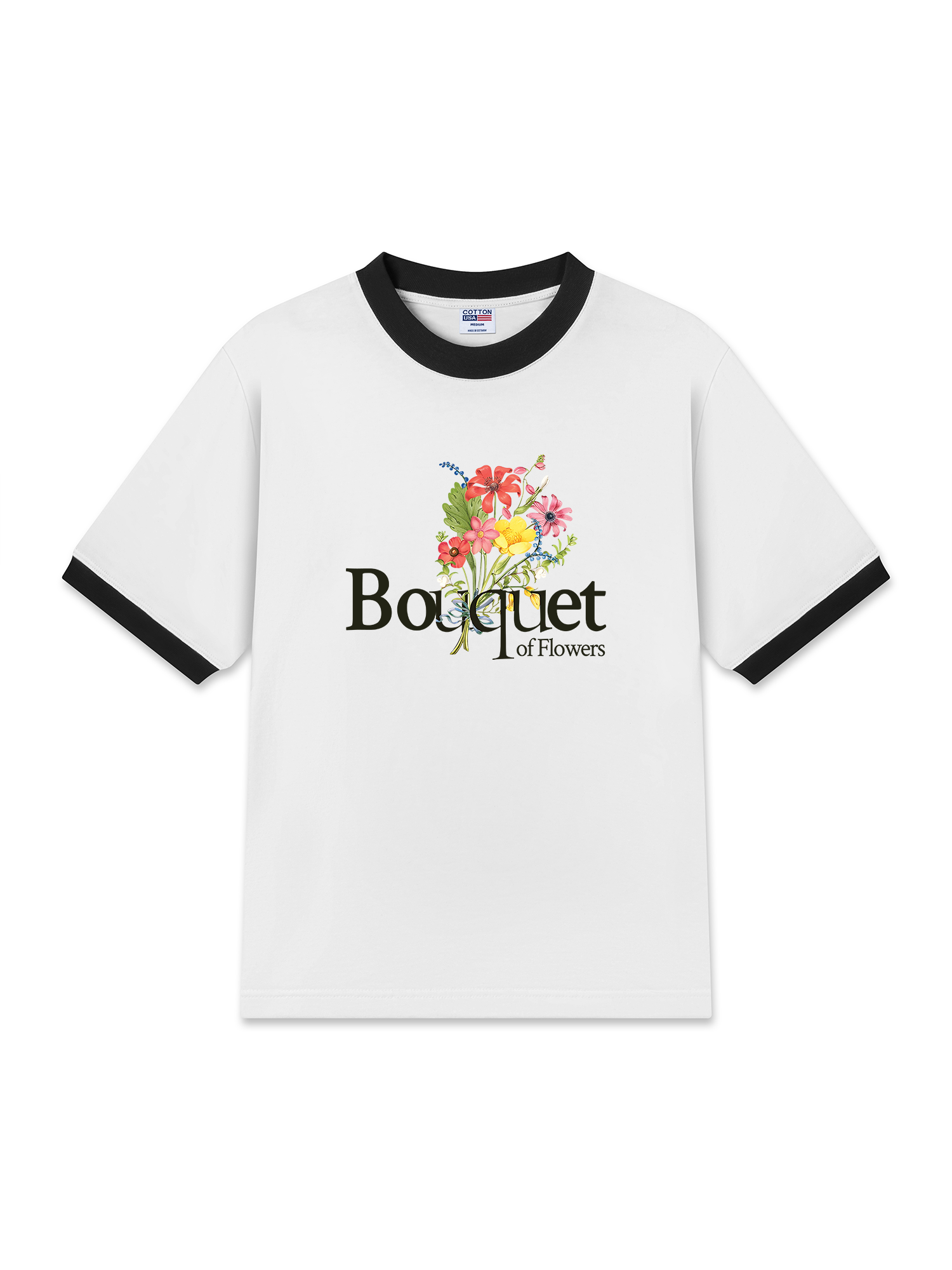 Áo Thun Ringer Relaxed Fit Bouquet of Flowers