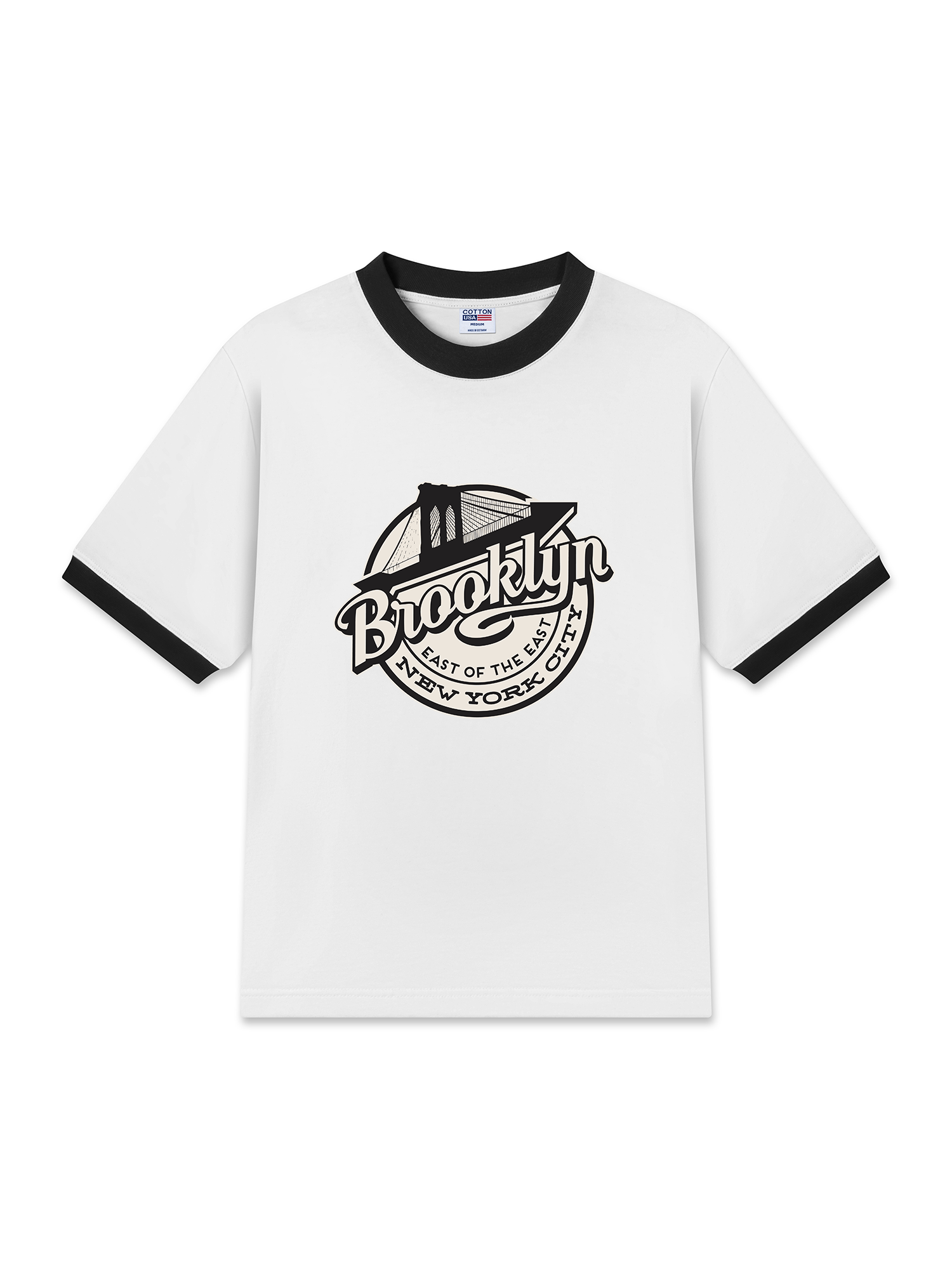 Áo Thun Ringer Relaxed Fit USA Brooklyn East Of The East