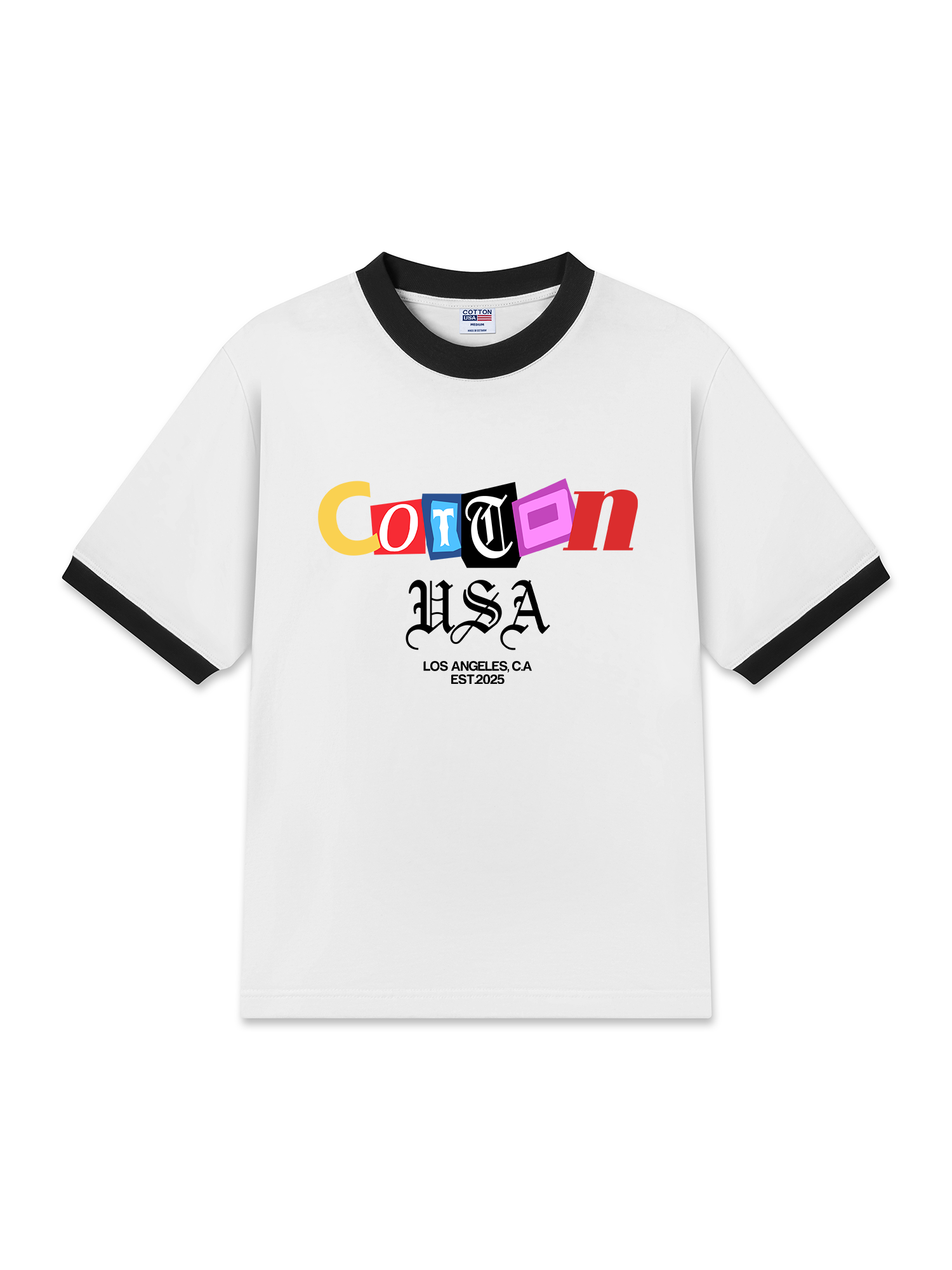 Áo Thun Ringer Relaxed Fit USA Paper Cut