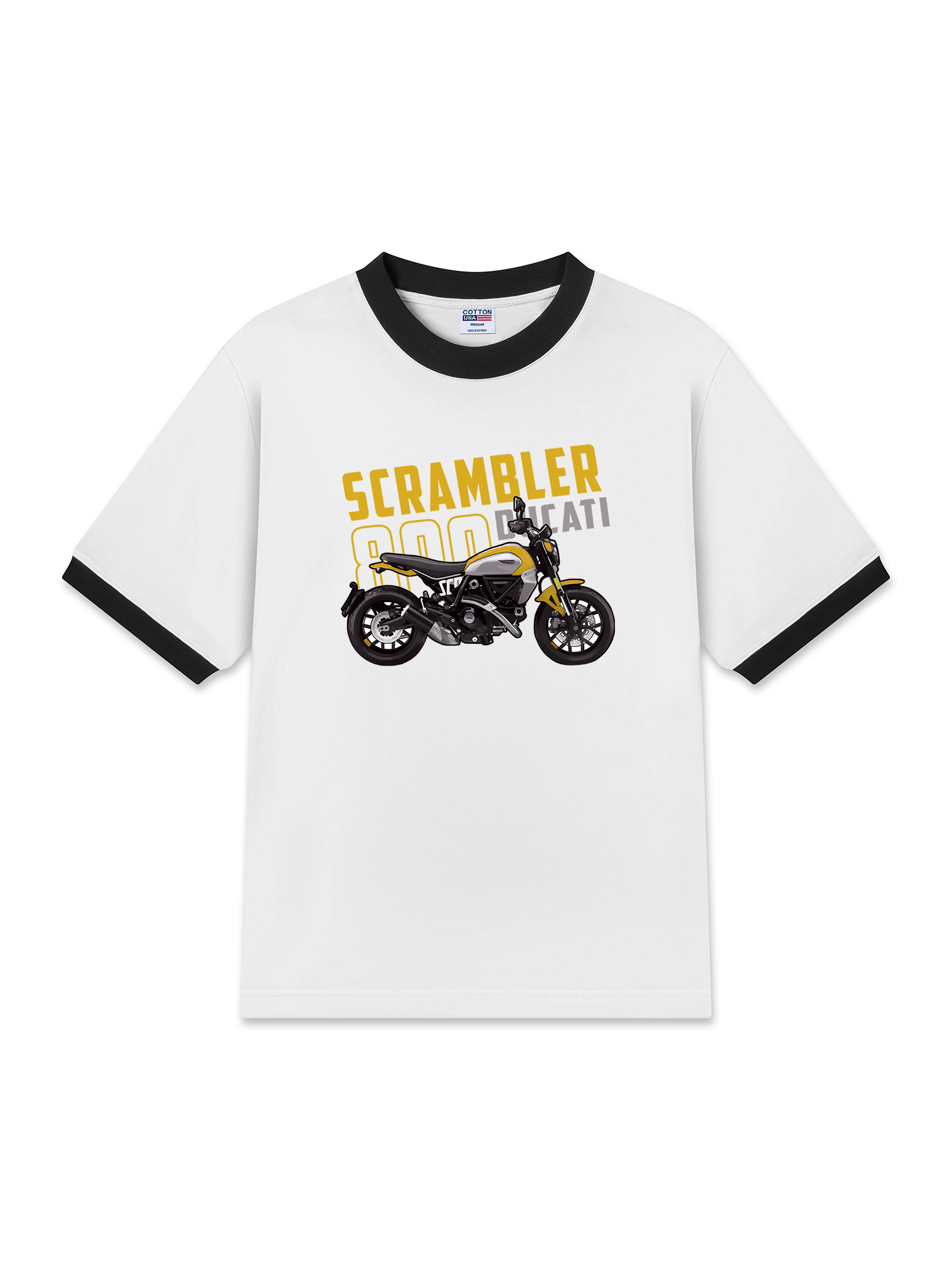 Áo Thun Ringer Relaxed Fit Scrambler 800 Ducati Yellow