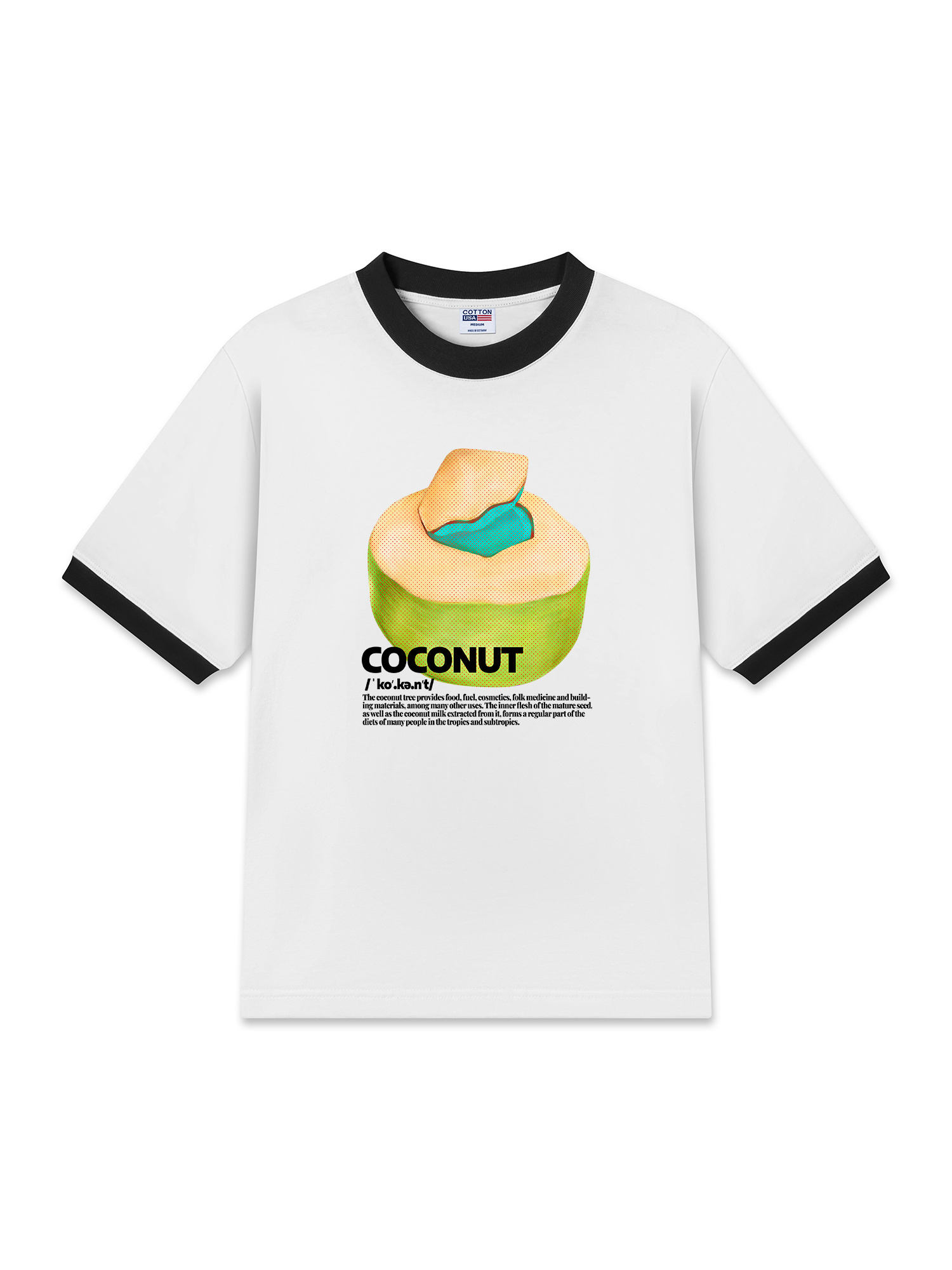 Áo Thun Ringer Relaxed Fit Tropical Coconut Retro