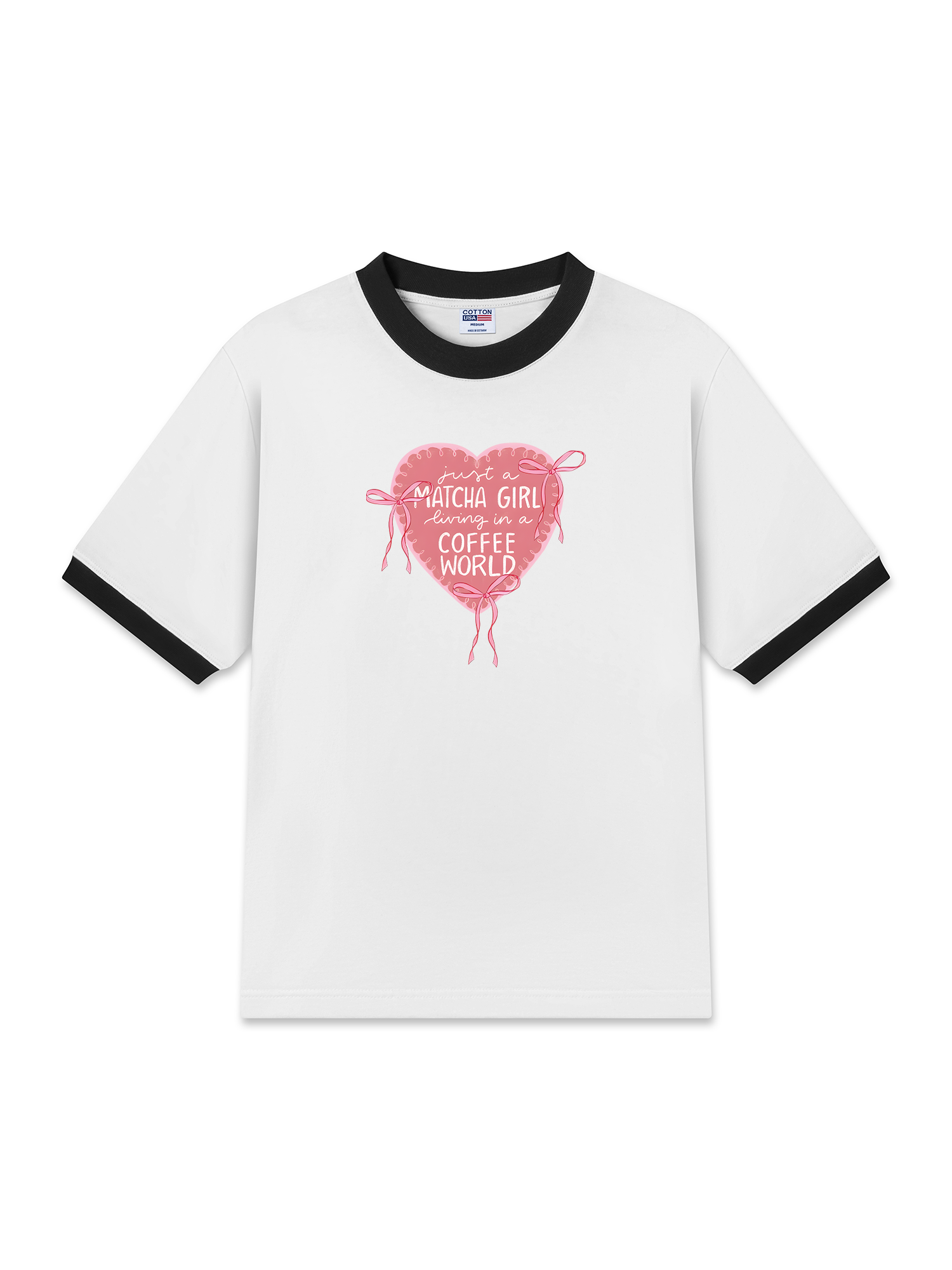 Áo Thun Ringer Relaxed Fit Just A Matcha Girl