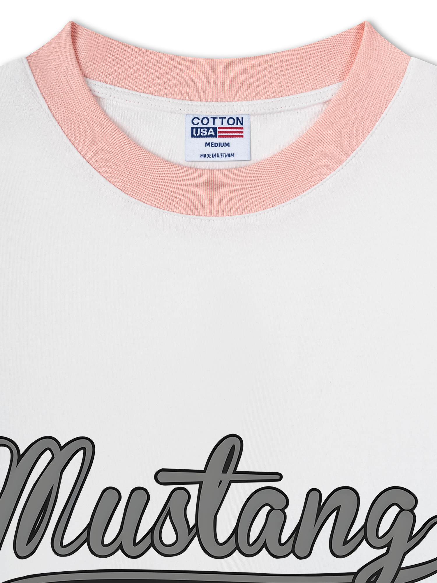 Áo Thun Ringer Relaxed Fit Mustang Vintage Black & White