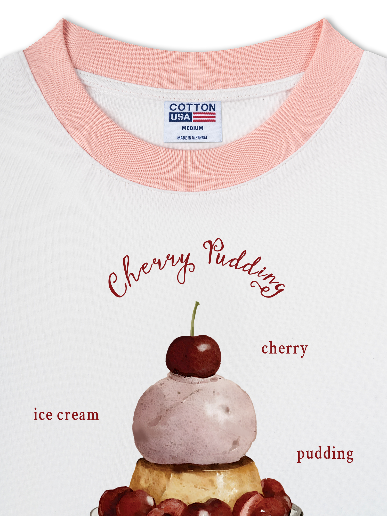 Áo Thun Ringer Relaxed Fit Tropical Cherry Pudding