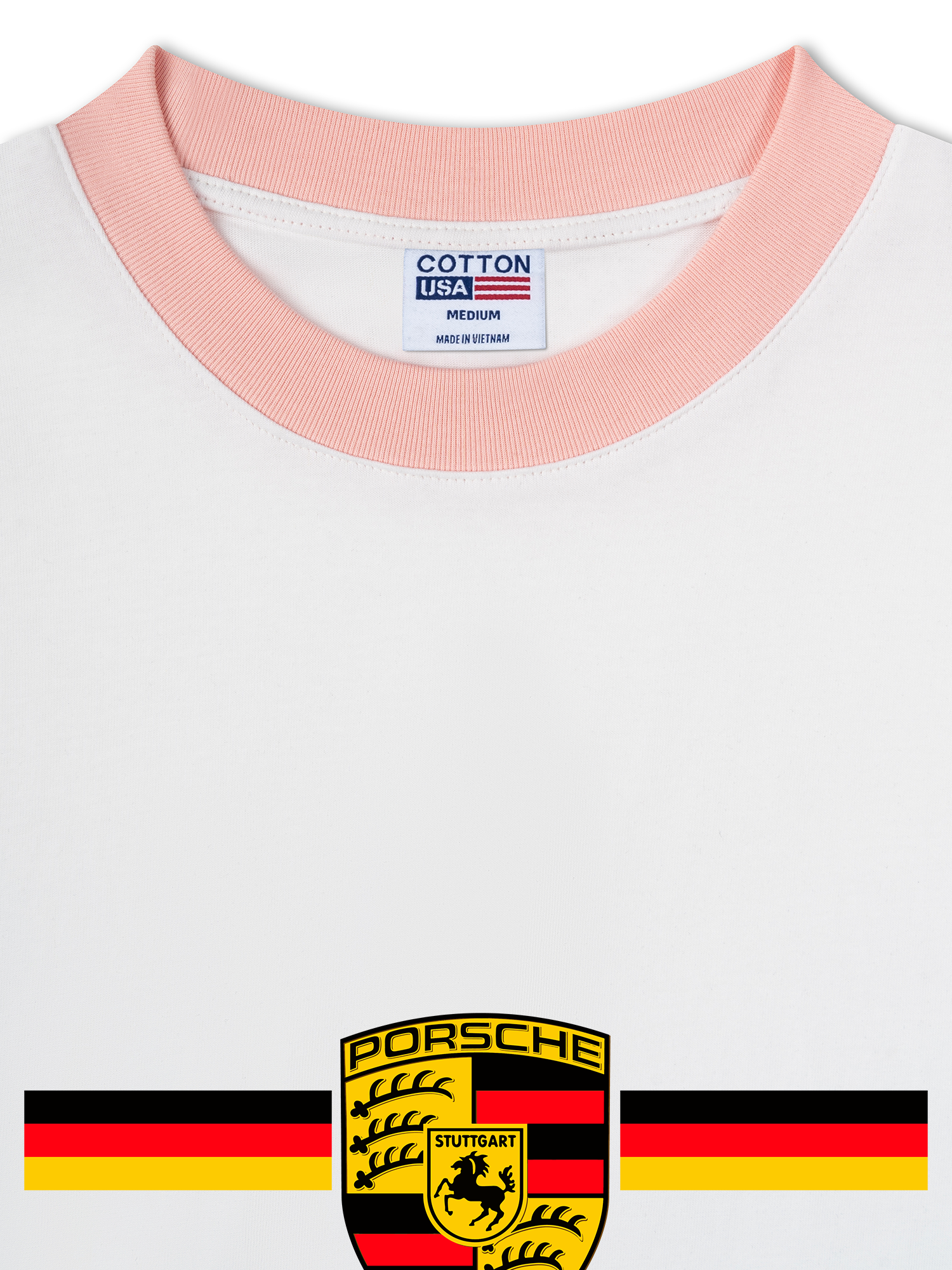 Áo Thun Ringer Relaxed Fit Porsche Logo Flag