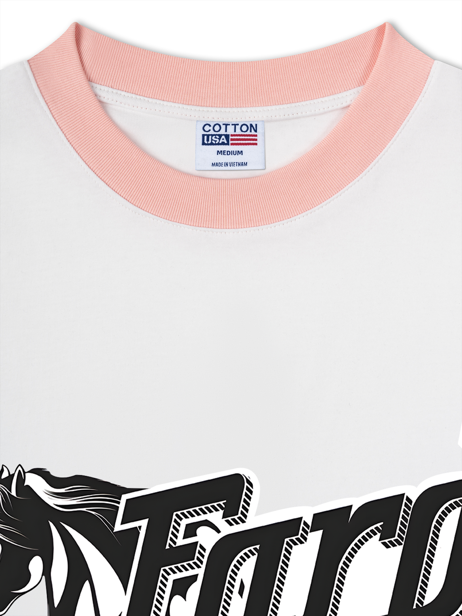 Áo Thun Ringer Relaxed Fit Mustang Black Horse Logo