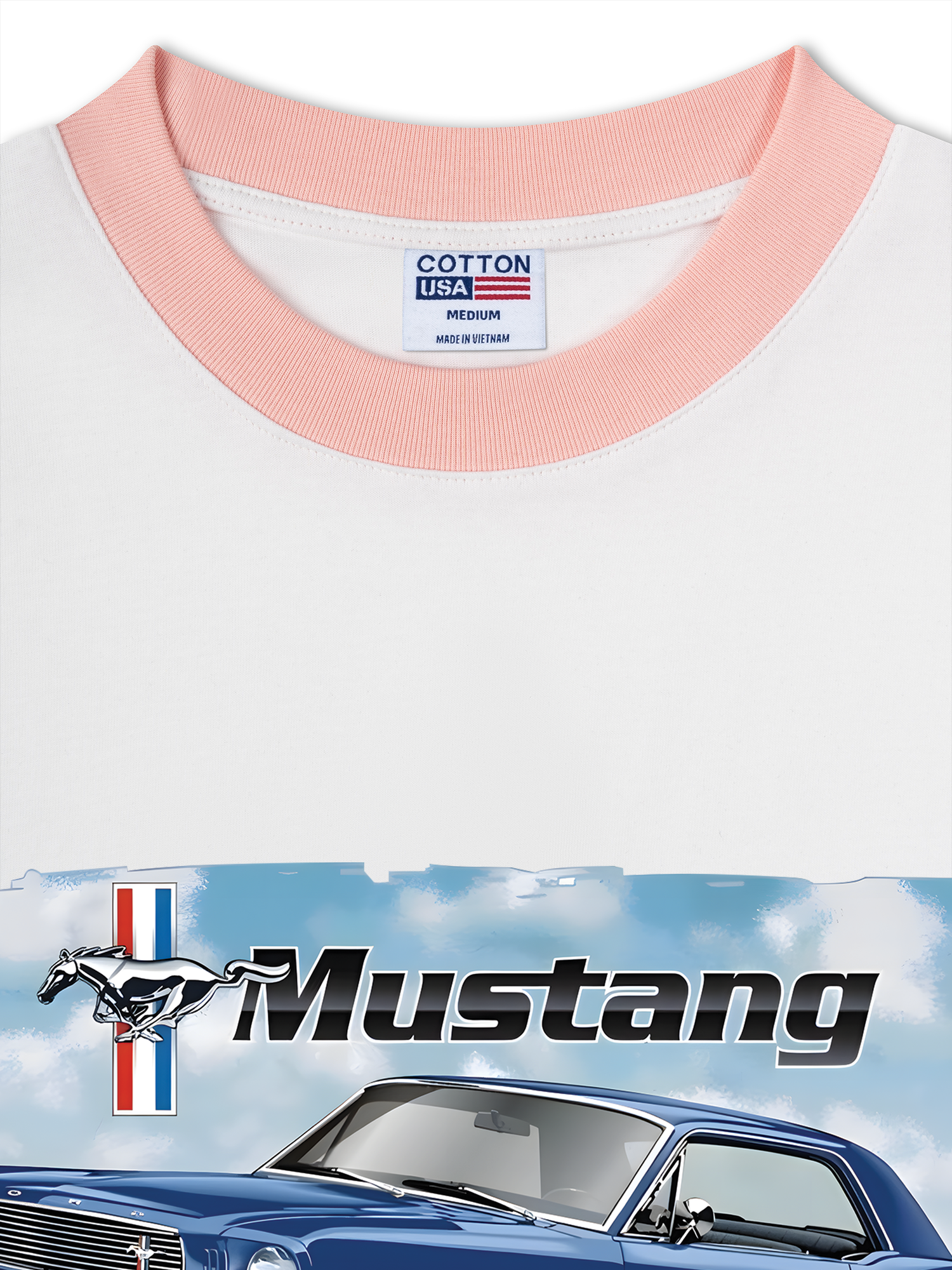 Áo Thun Ringer Relaxed Fit Mustang Vintage Blue