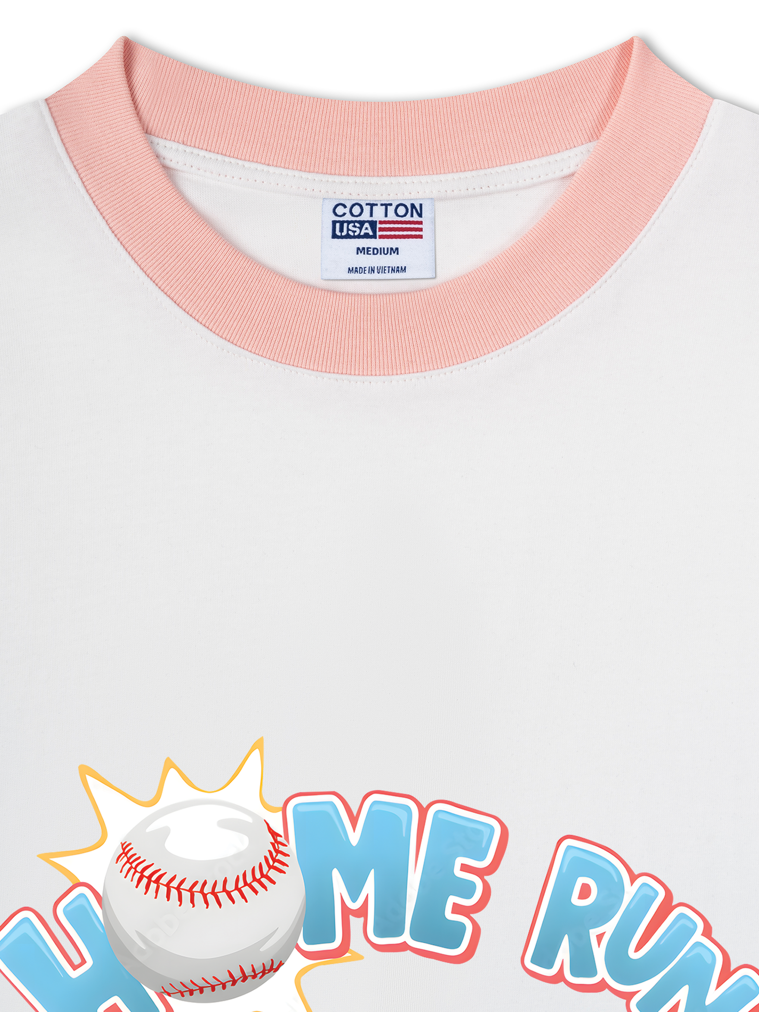 Áo Thun Ringer Relaxed Fit Baseball Home Run Teddy Bear