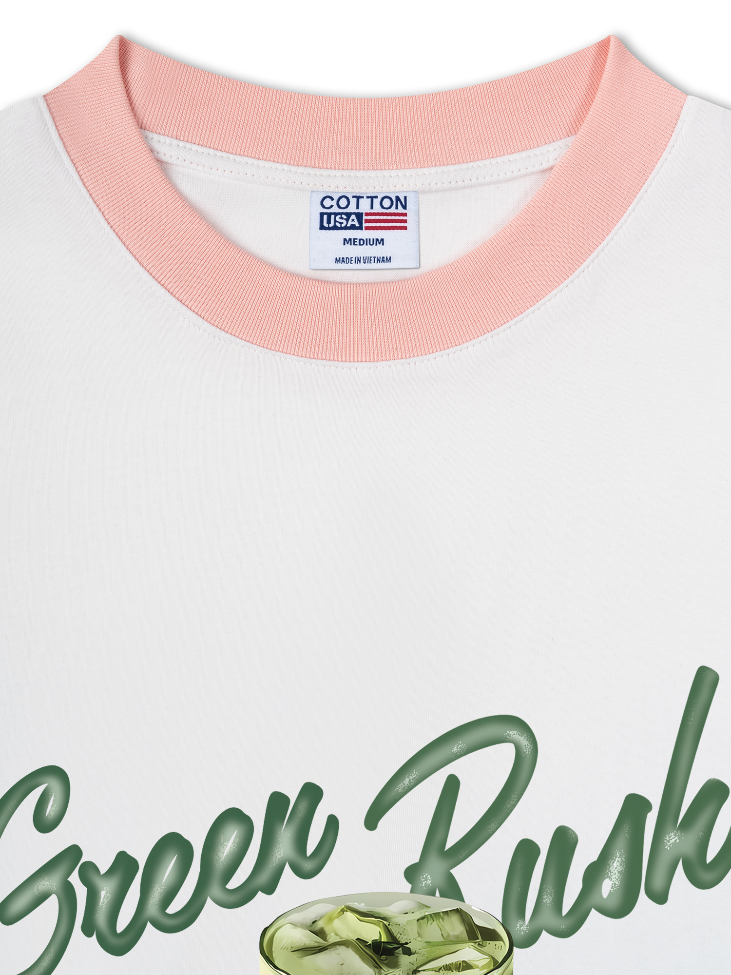 Áo Thun Ringer Relaxed Fit Daily Cup Green Rush