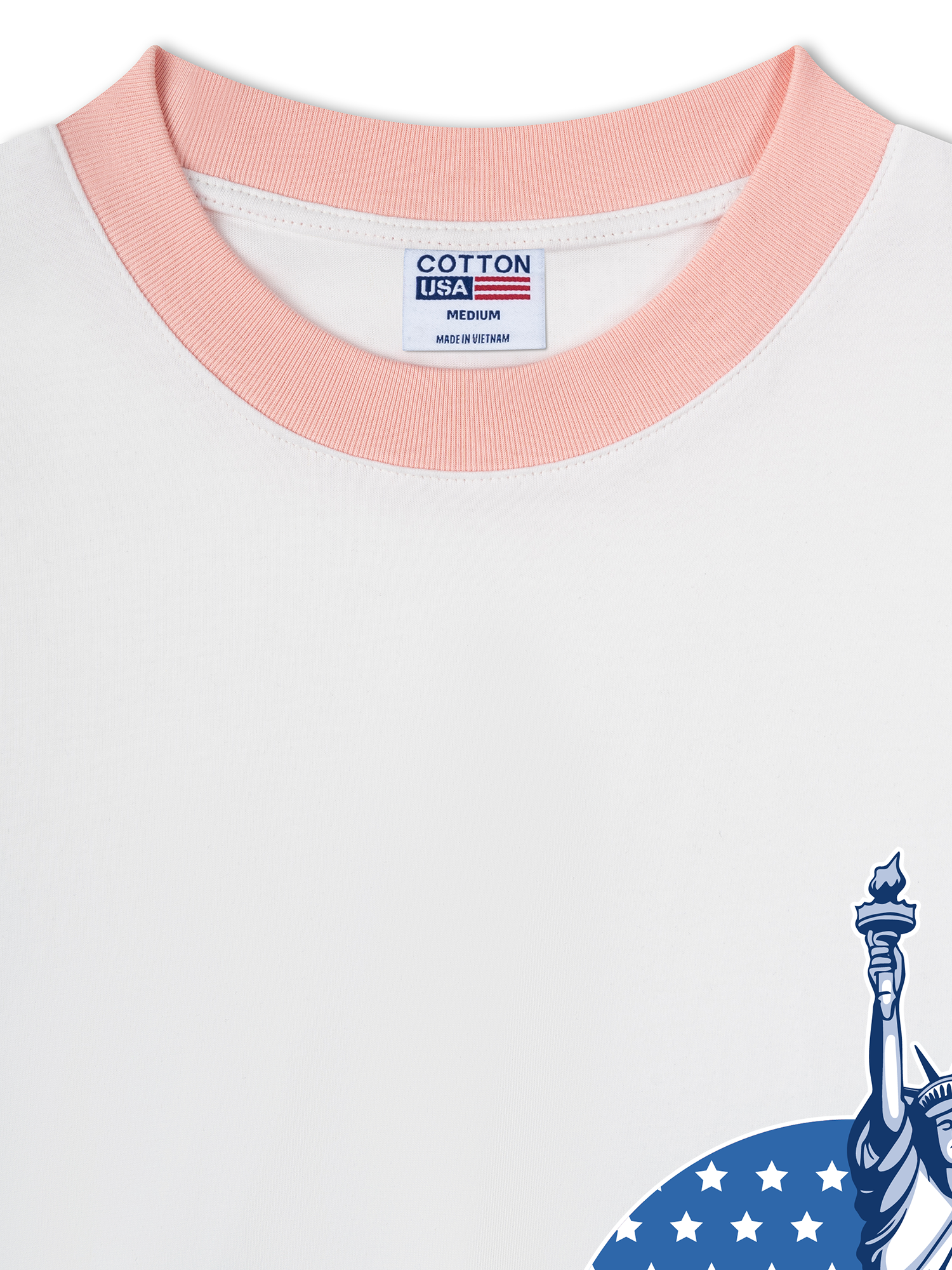 Áo Thun Ringer Relaxed Fit USA Statue Of Liberty