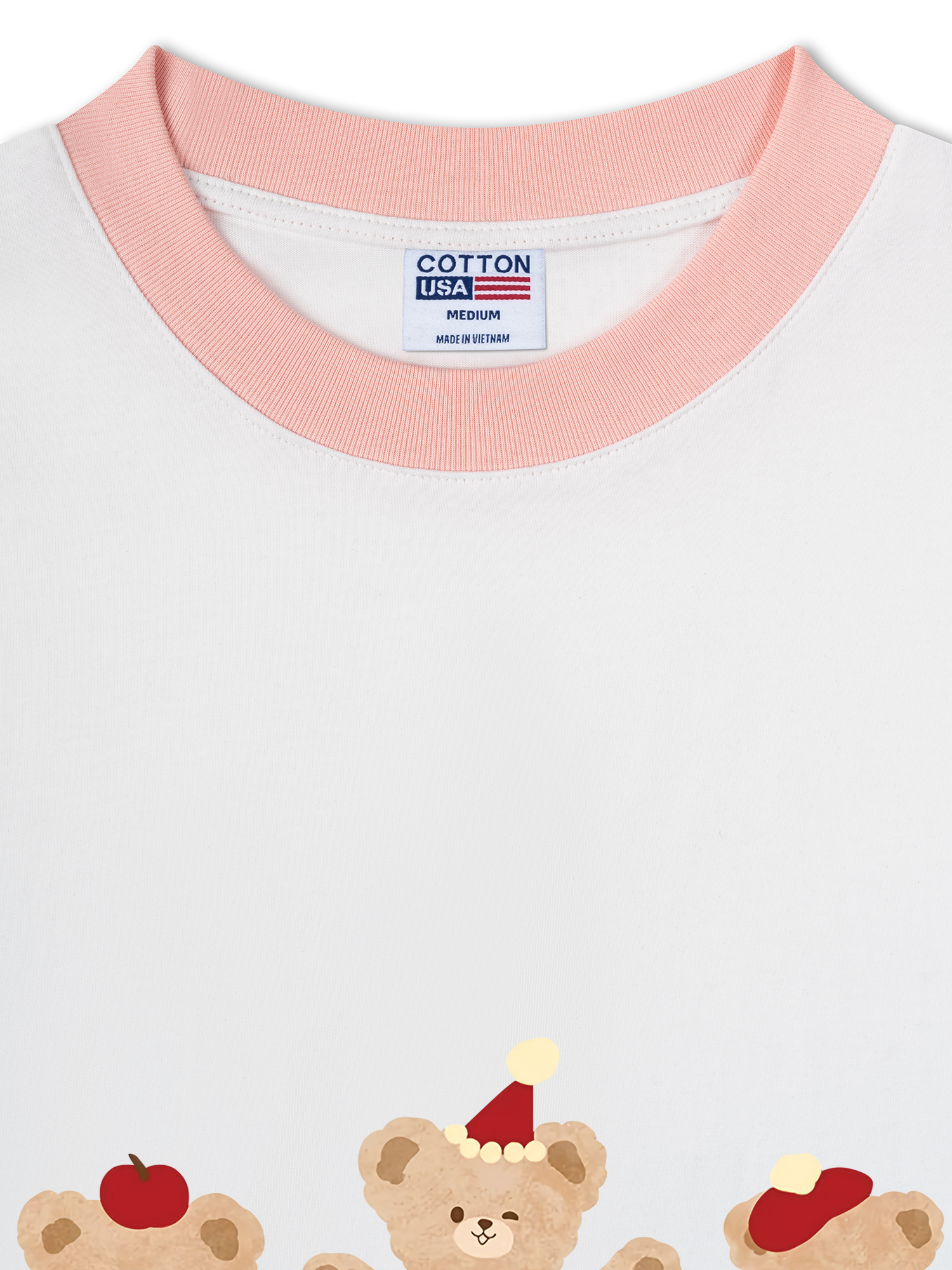 Áo Thun Ringer Relaxed Fit Cute Bear