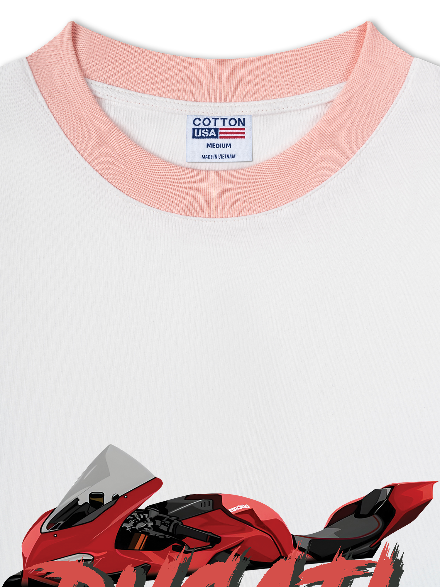 Áo Thun Ringer Cotton Cao Cấp Relaxed Fit Ducati V4S