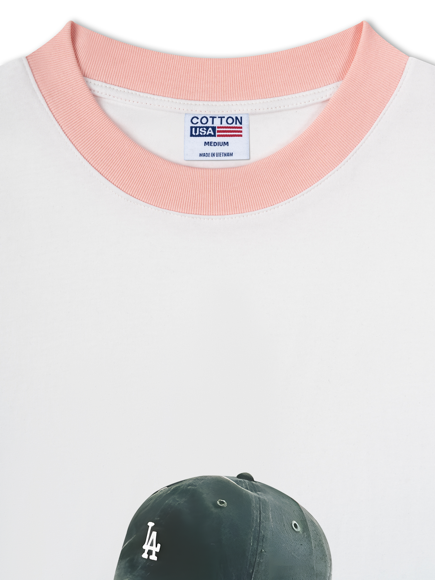 Áo Thun Ringer Relaxed Fit USA Los Ageles Green Hat