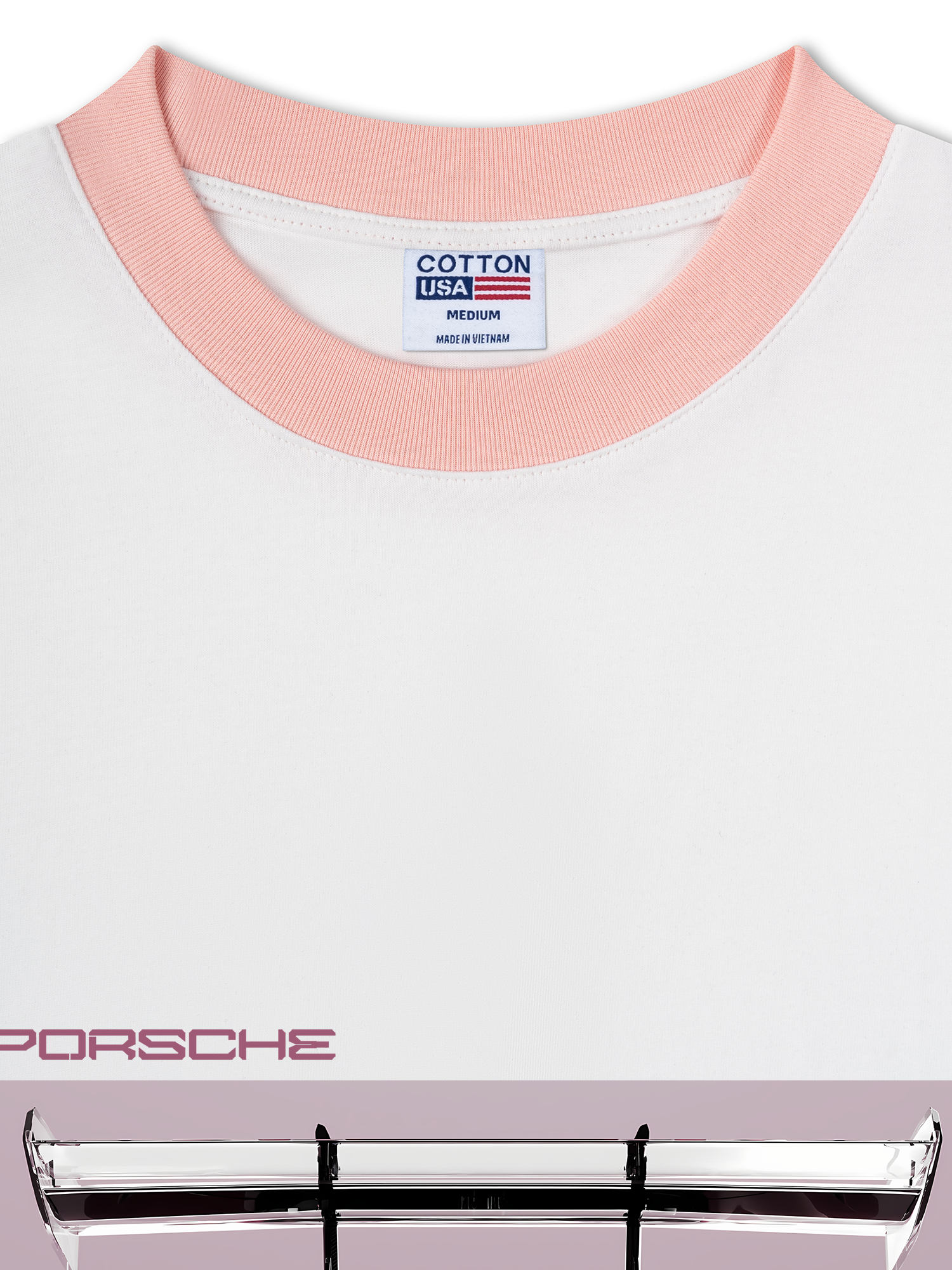 Áo Thun Ringer Relaxed Fit Porsche Pink Twin Turbo