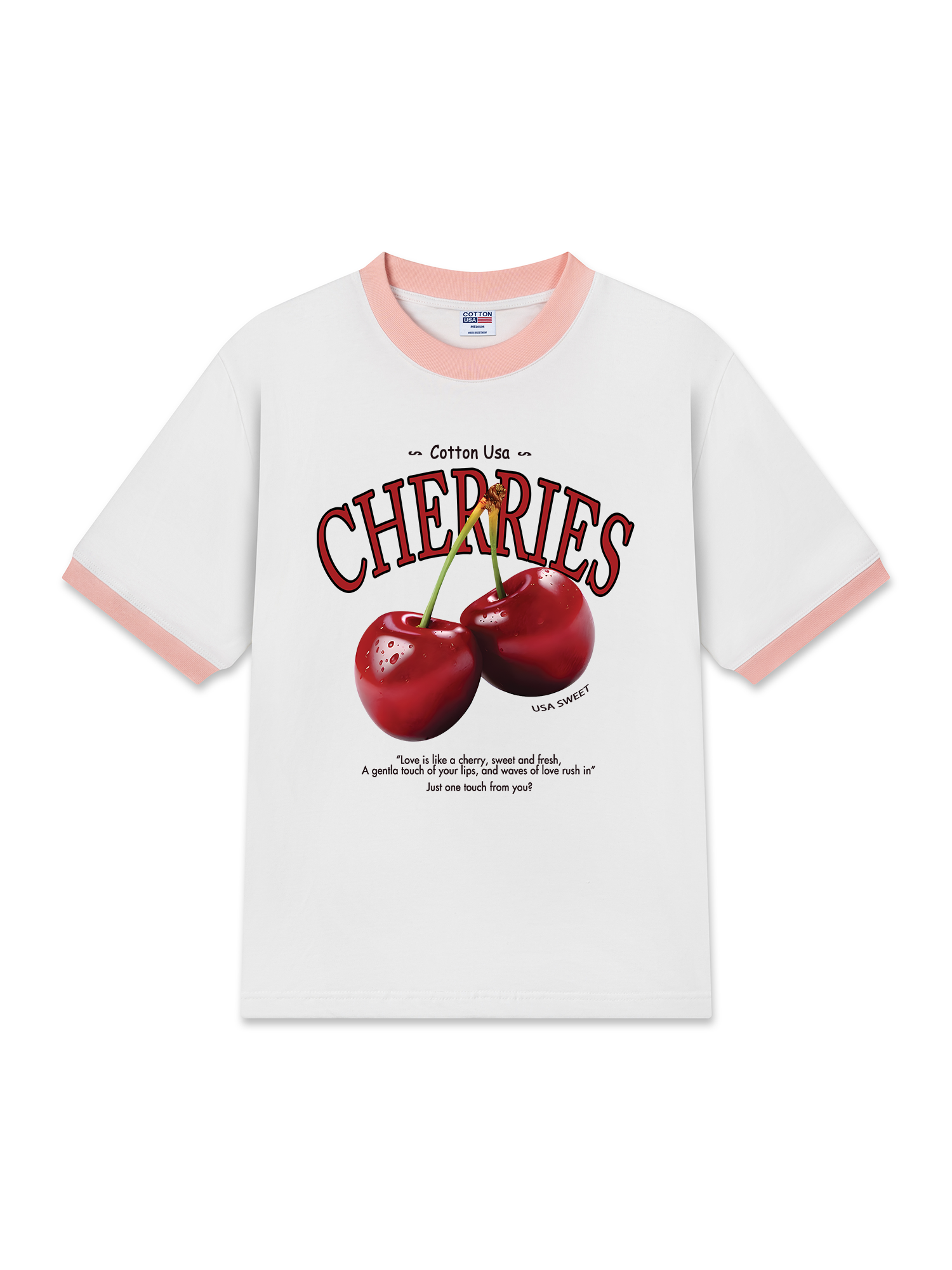 Áo Thun Ringer Relaxed Fit Tropical Cherries Sweet