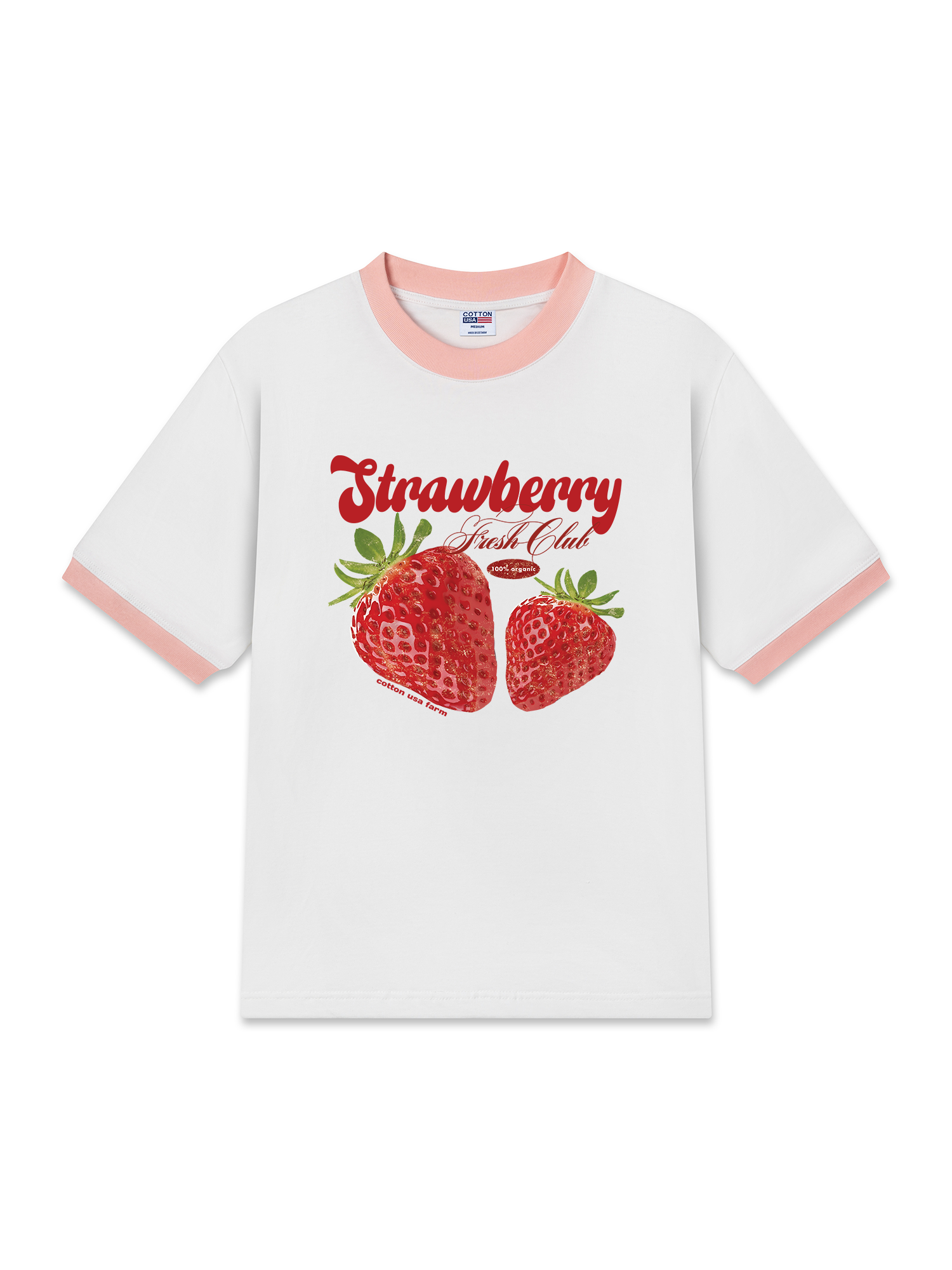 Áo Thun Ringer Relaxed Fit Tropical Strawberry Fresh Club