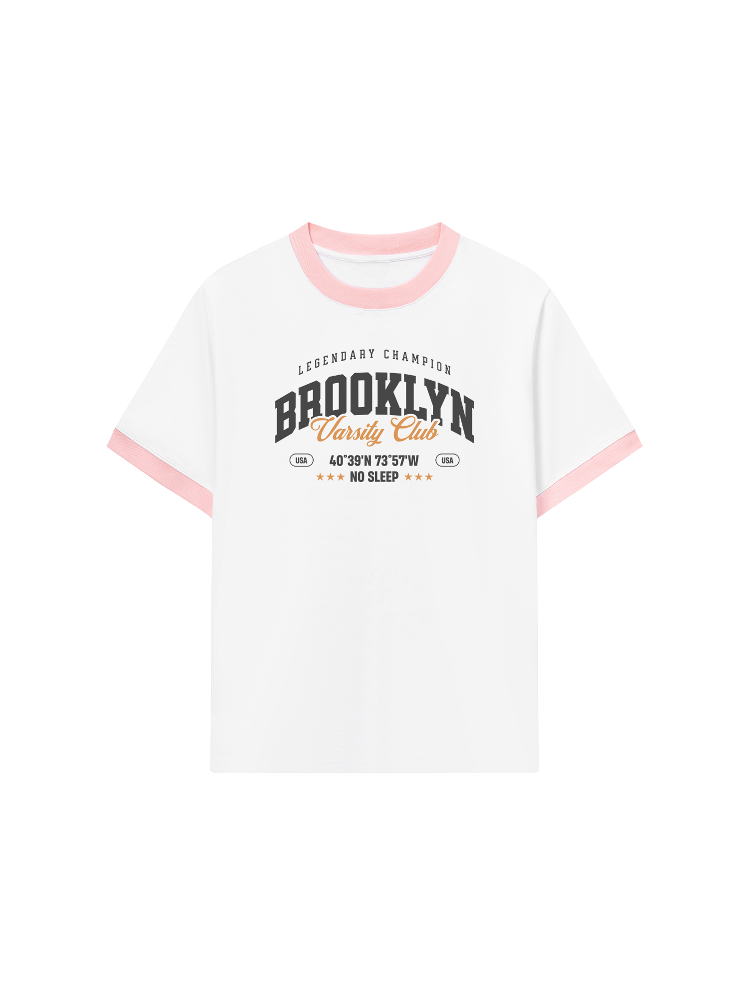 Áo Thun Ringer Relaxed Fit City Brooklyn Varsity Club