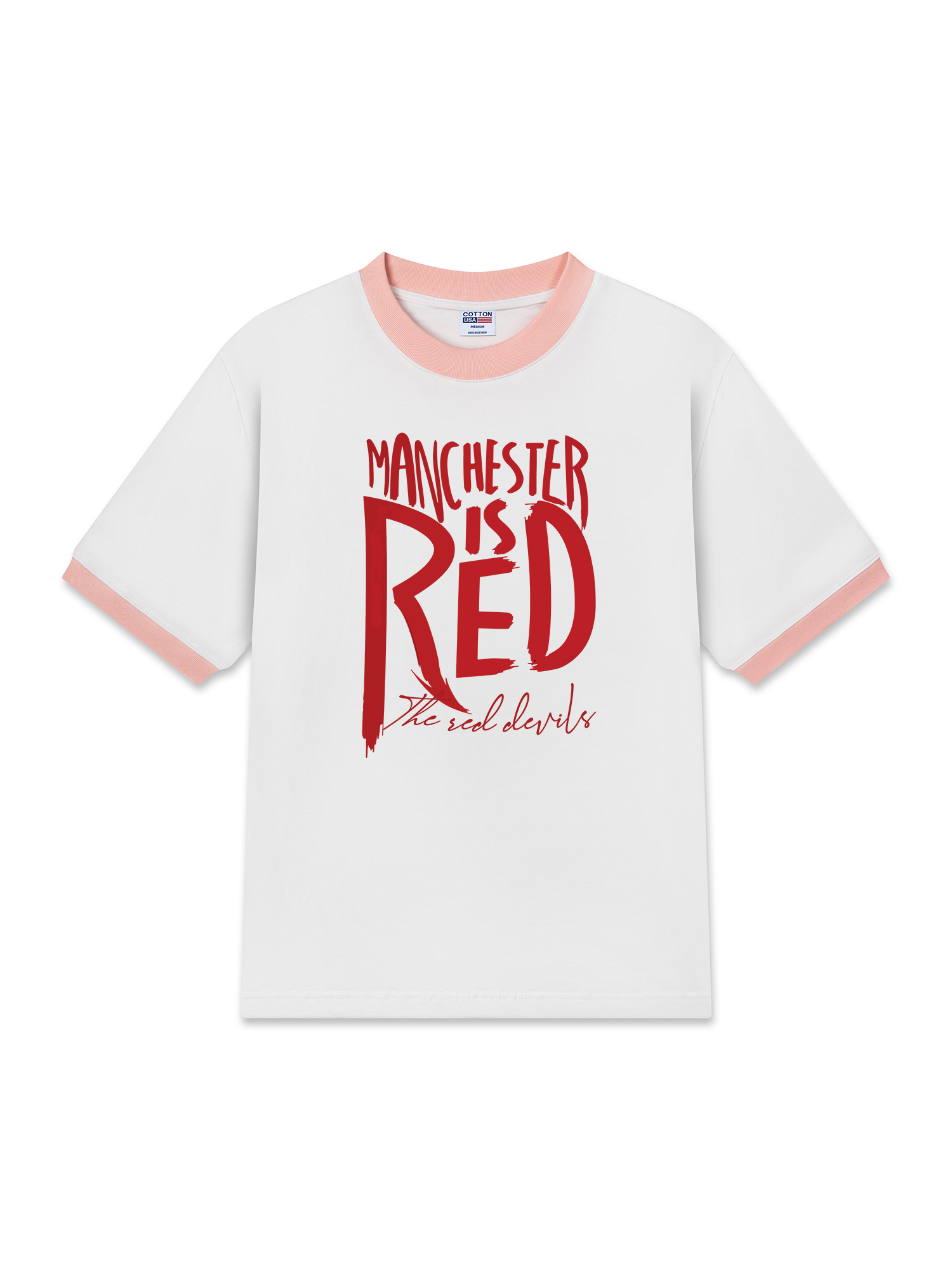 Áo Thun Ringer Relaxed Fit Manchester is Red