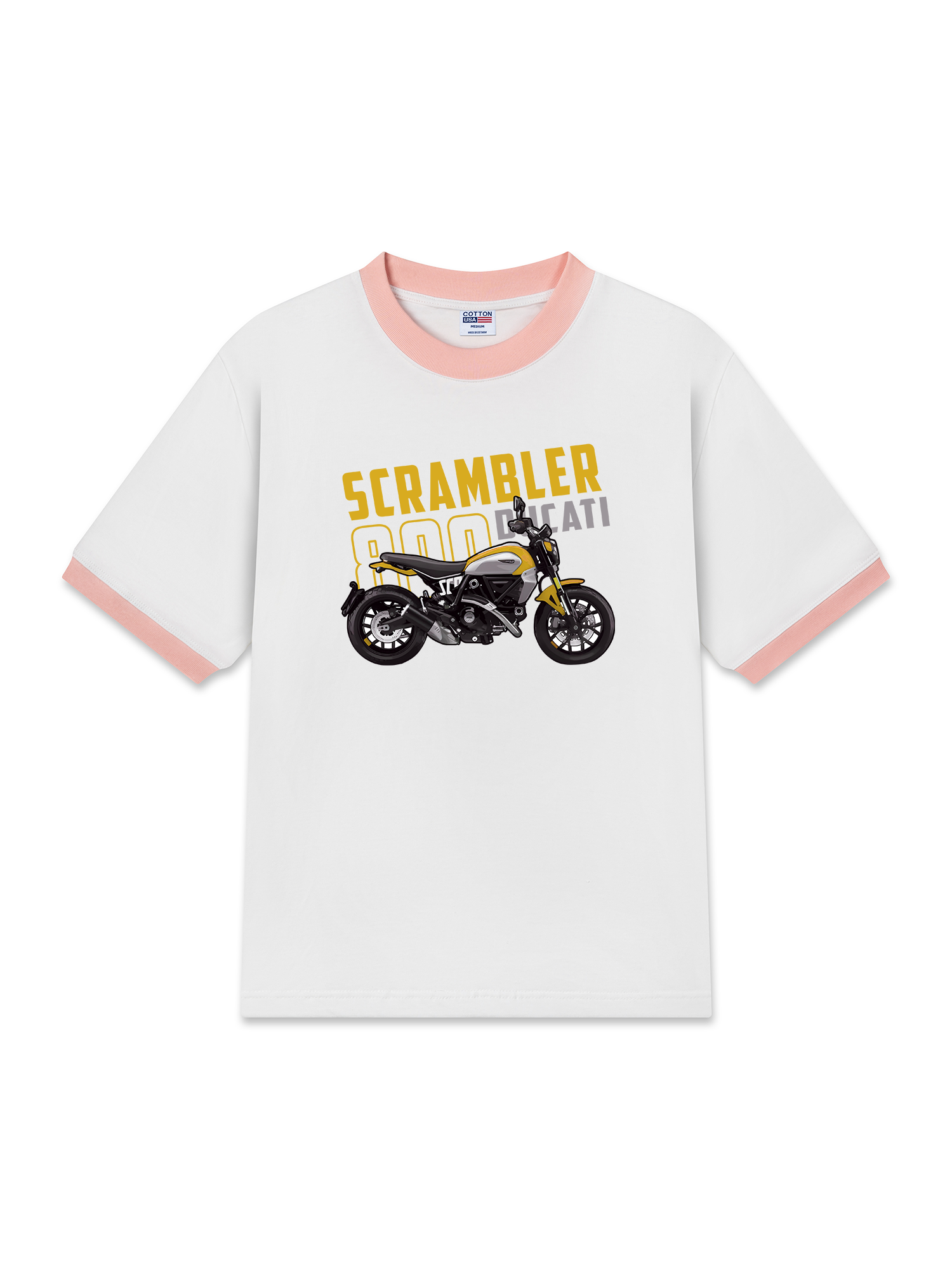 Áo Thun Ringer Relaxed Fit Scrambler 800 Ducati Yellow