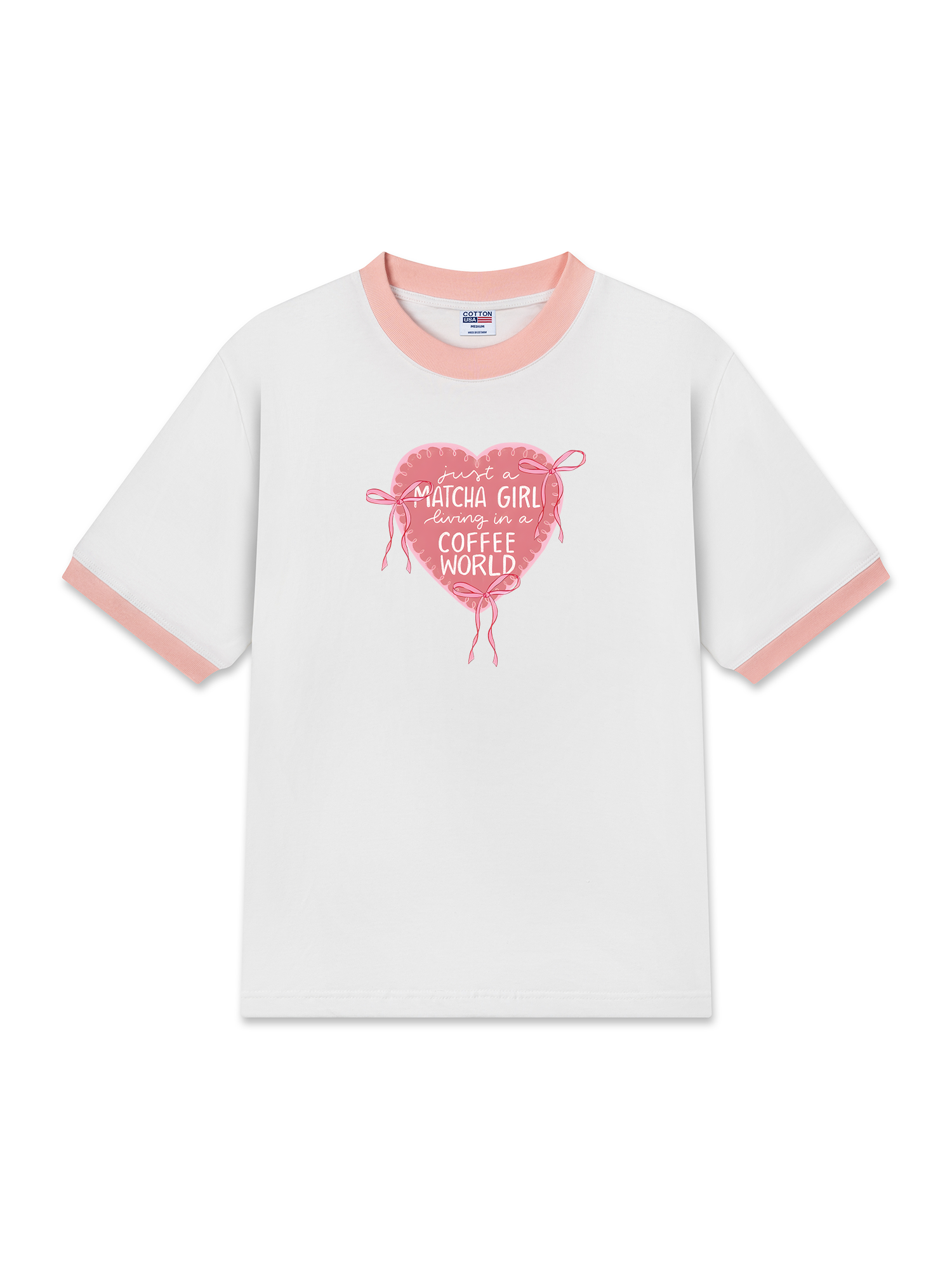 Áo Thun Ringer Relaxed Fit Just A Matcha Girl