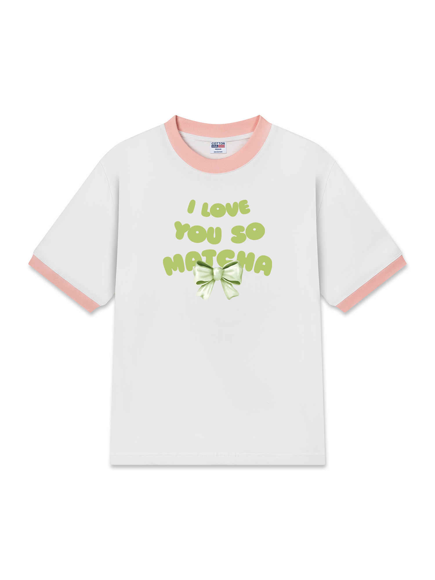 Áo Thun Ringer Relaxed Fit I Love You So Matcha