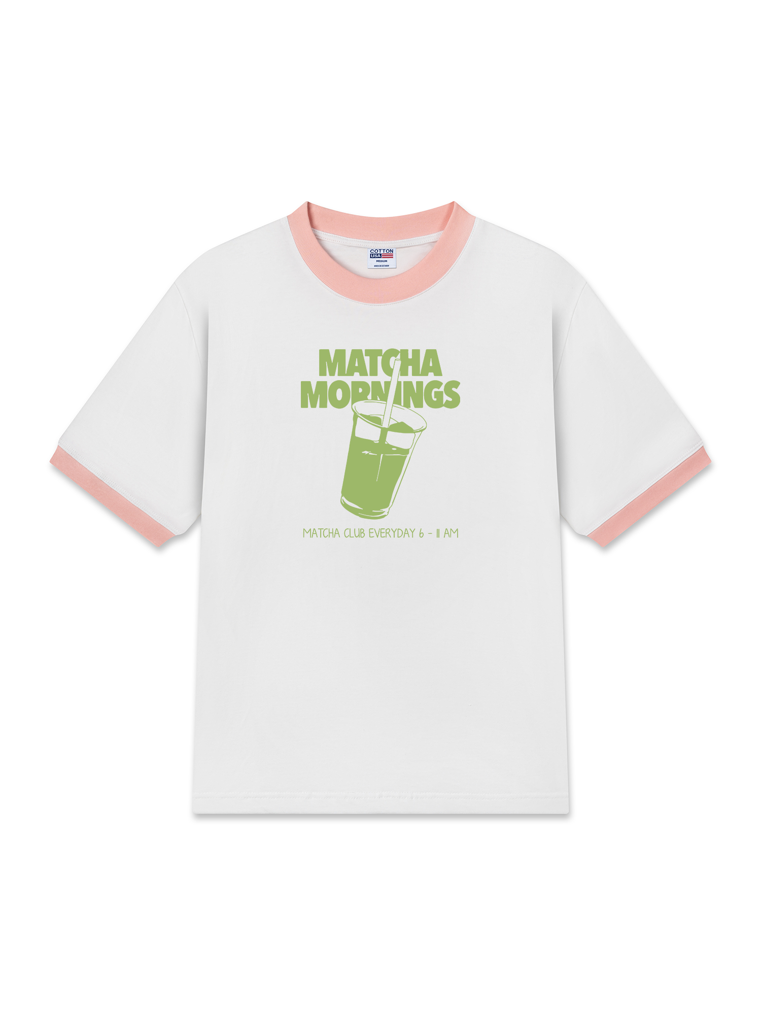 Áo Thun Ringer Relaxed Fit Matcha Mornings