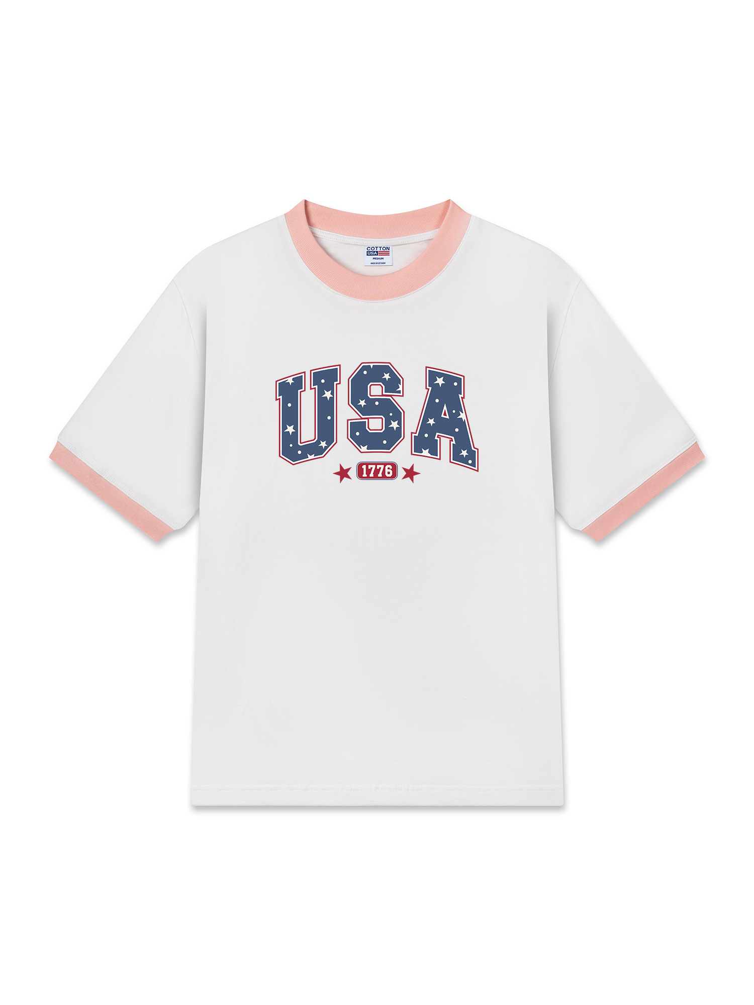 Áo Thun Ringer Relaxed Fit USA Retro Star