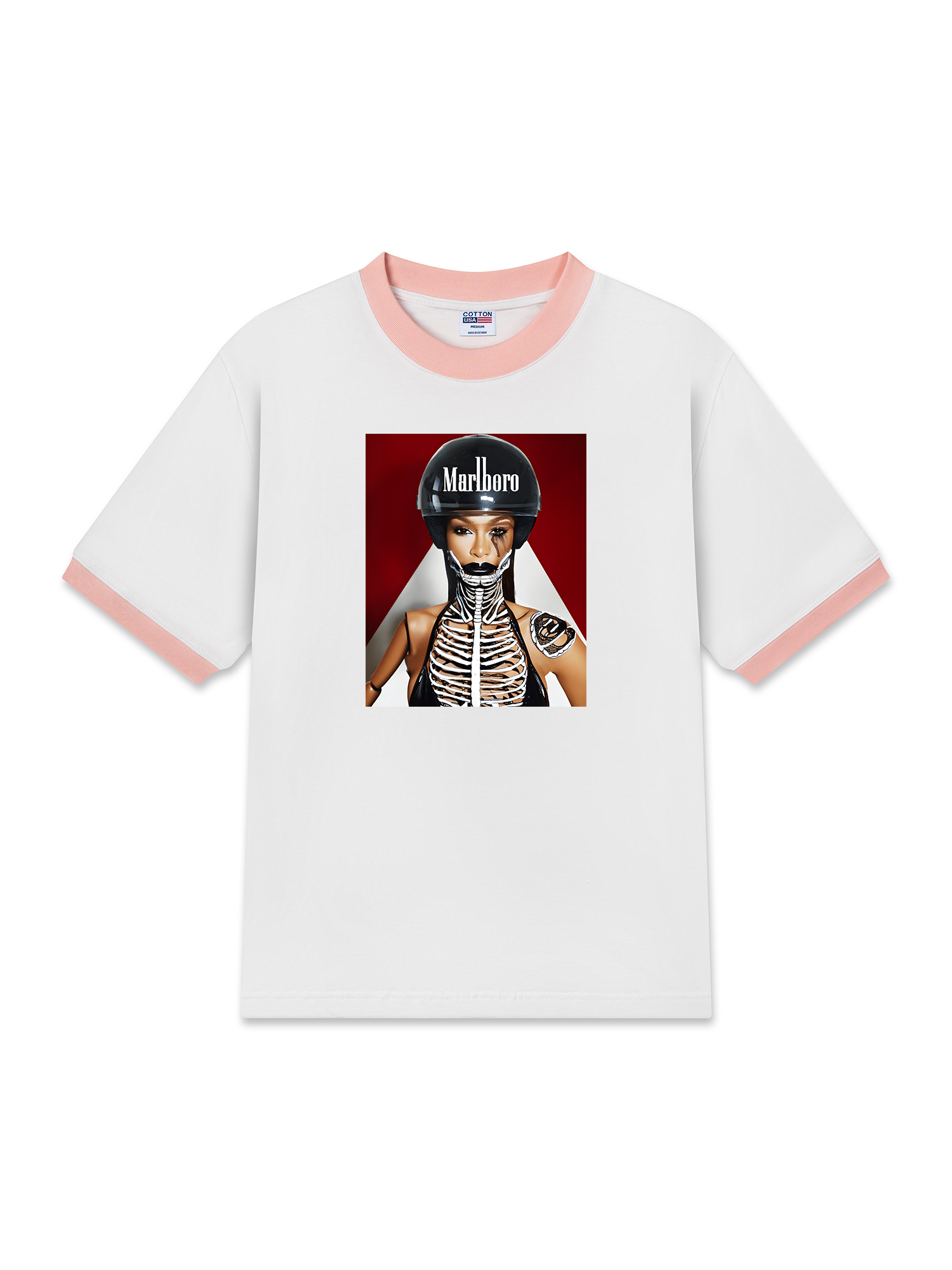 Áo Thun Ringer Relaxed Fit Marlboro Goth Barbie