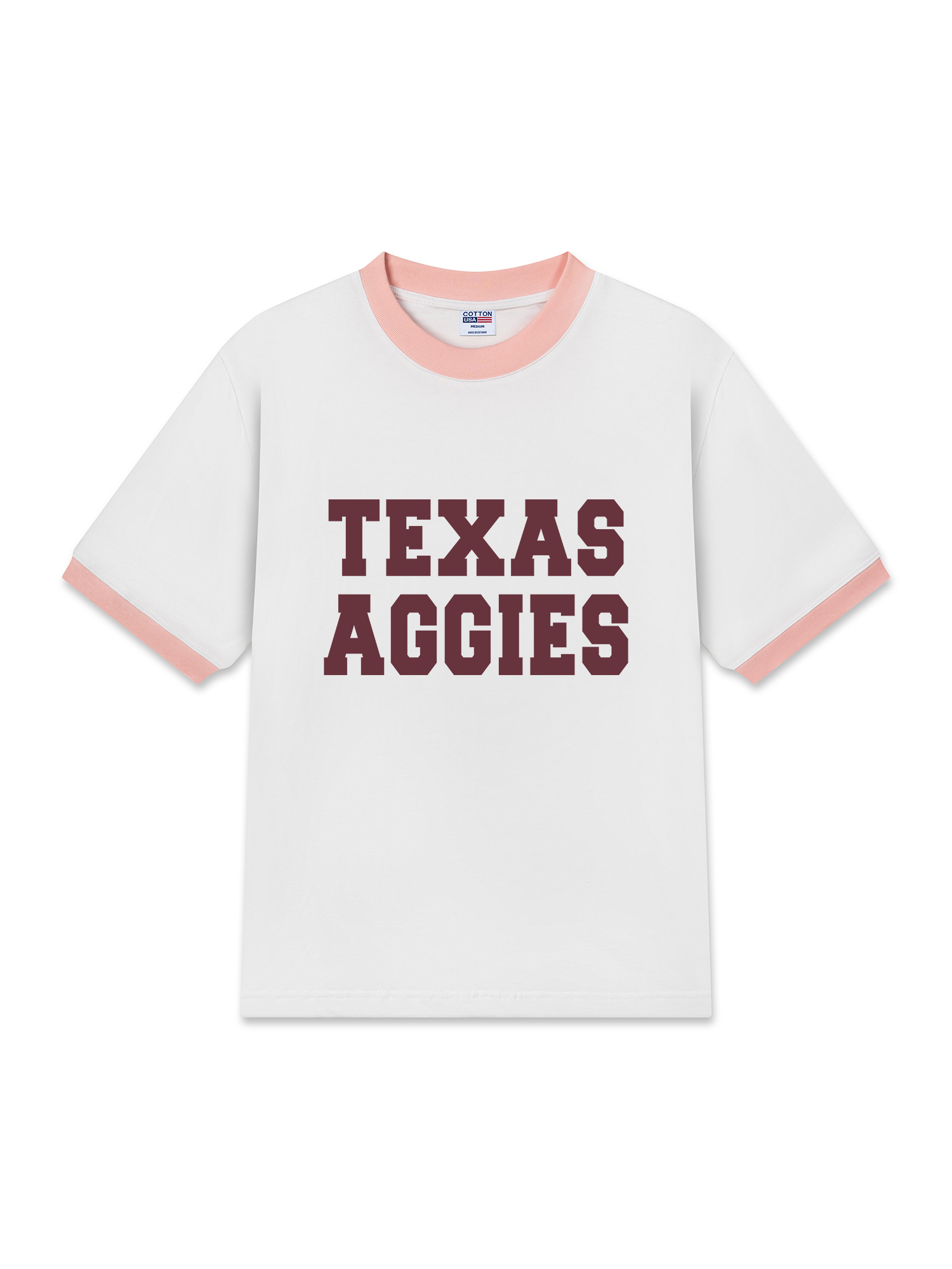 Áo Thun Ringer Relaxed Fit USA Texas Aggies
