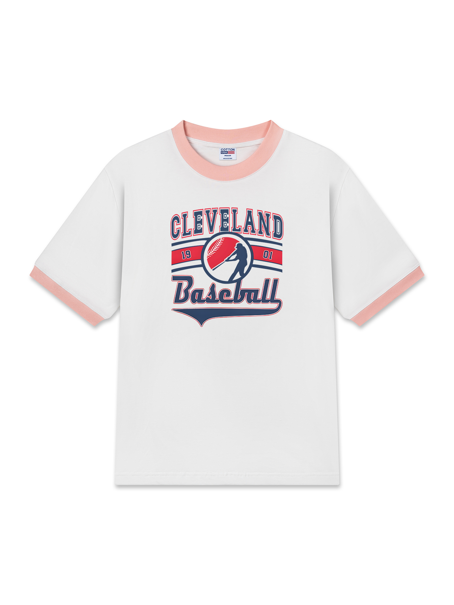 Áo Thun Ringer Relaxed Fit Baseball Cleveland