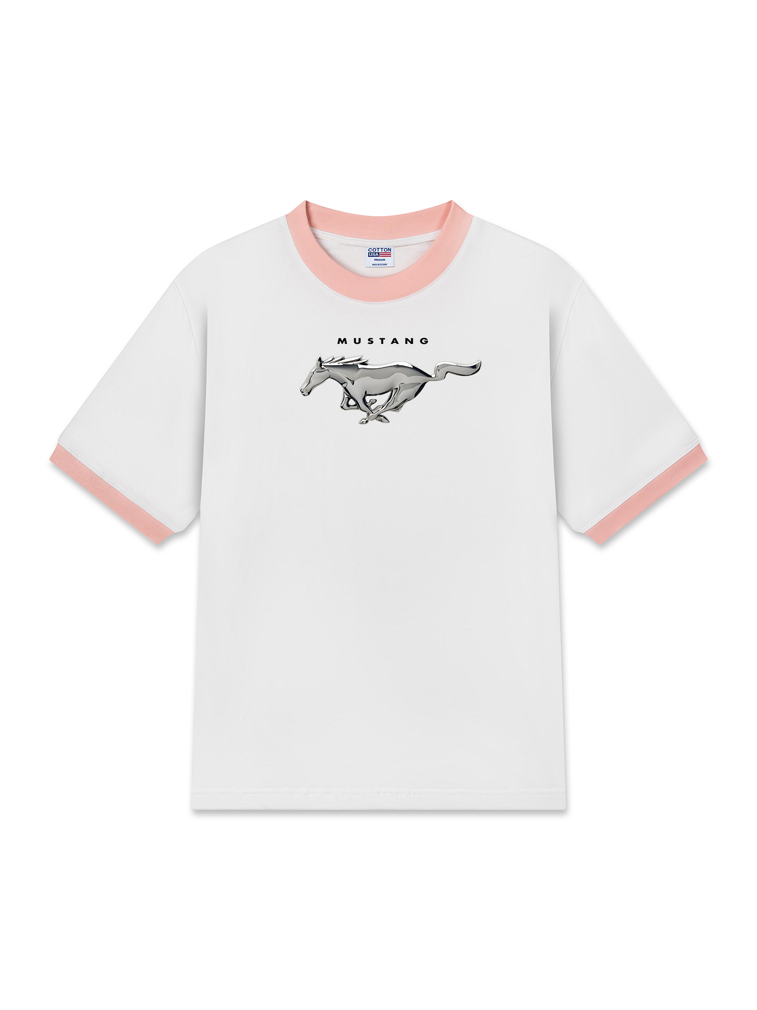 Áo Thun Ringer Relaxed Fit Mustang Horse Logo