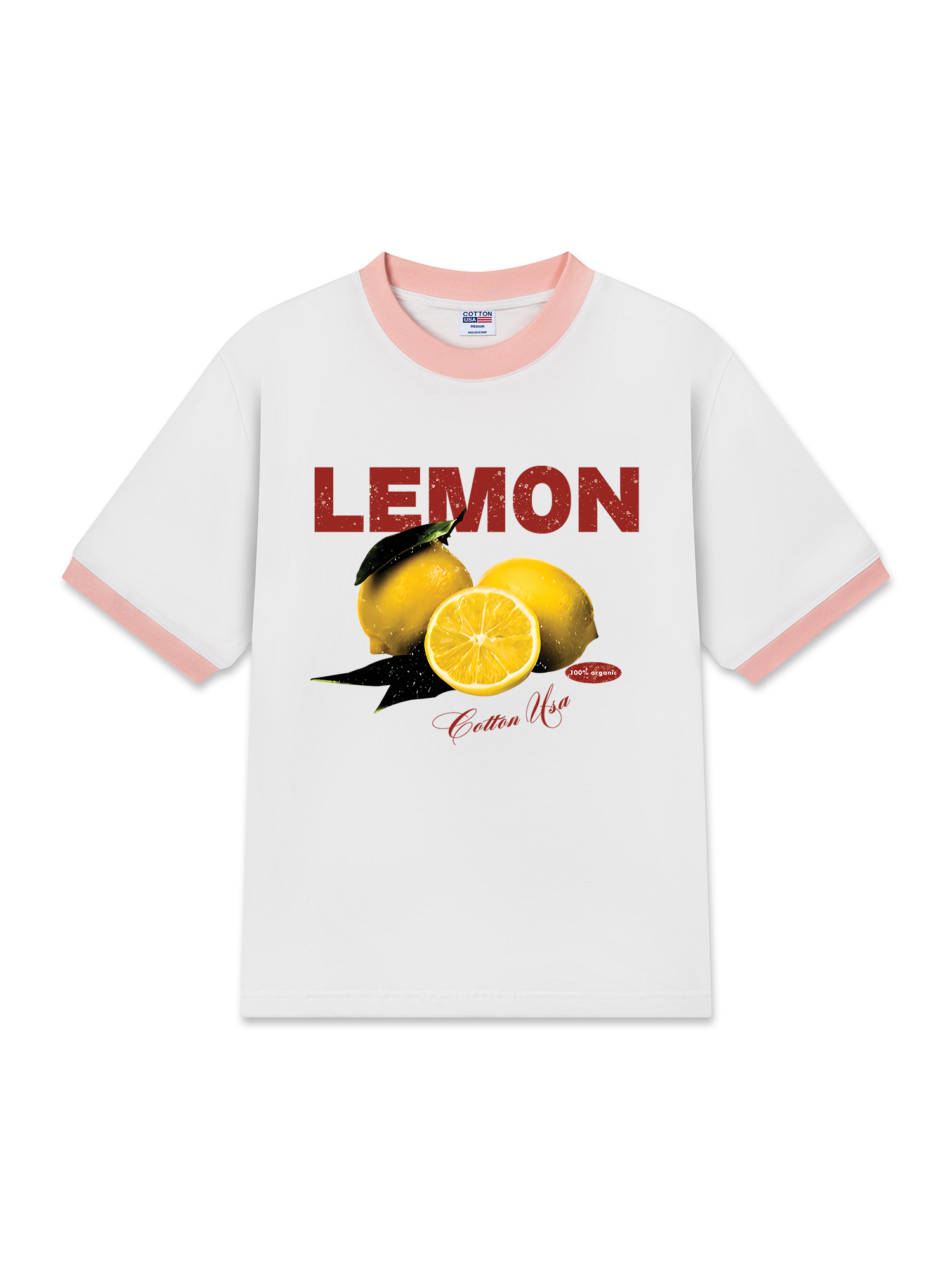 Áo Thun Ringer Relaxed Fit Tropical Lemon Orrganic