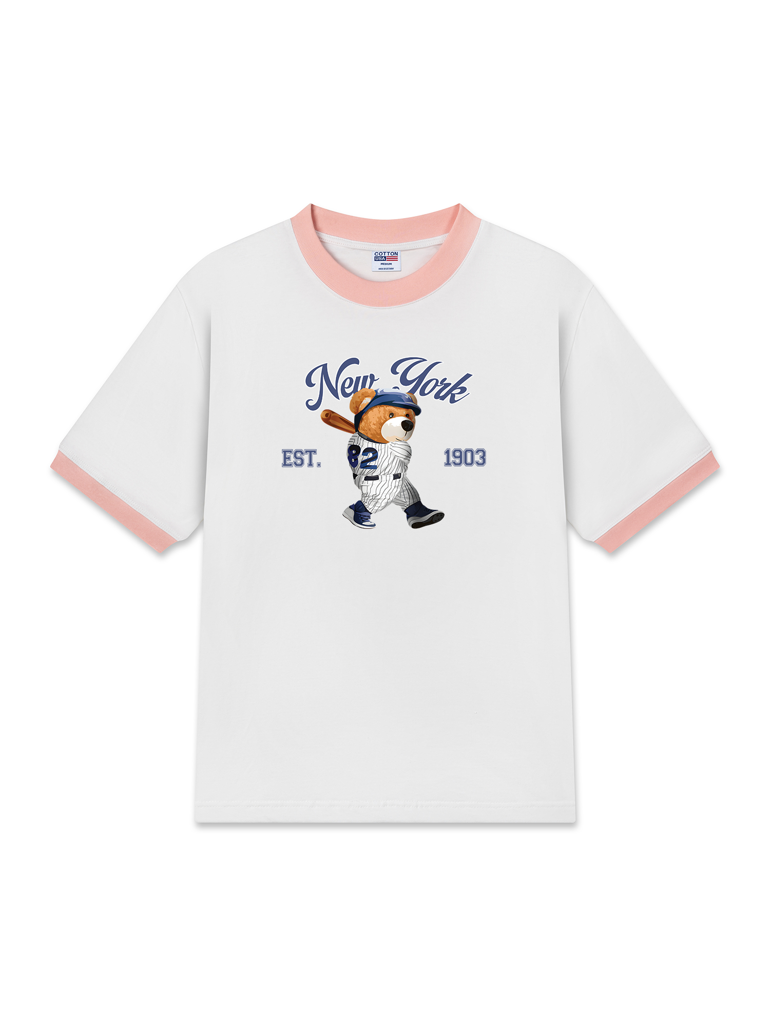 Áo Thun Ringer Relaxed Fit New York Baseball