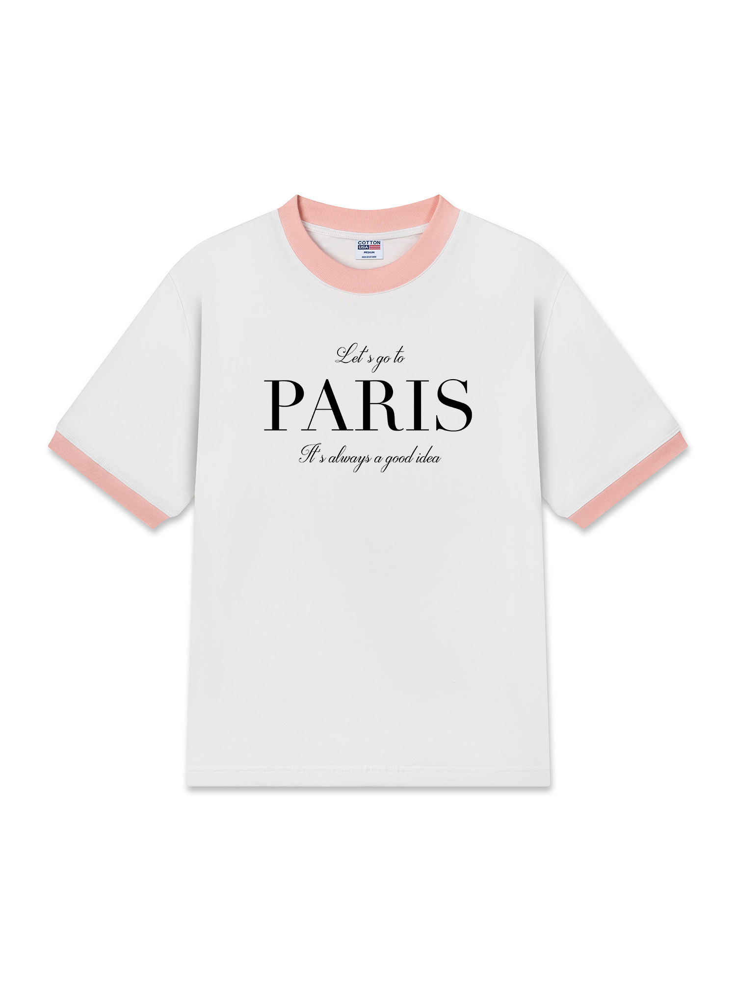 Áo Thun Ringer Relaxed Fit City Let's go to Paris