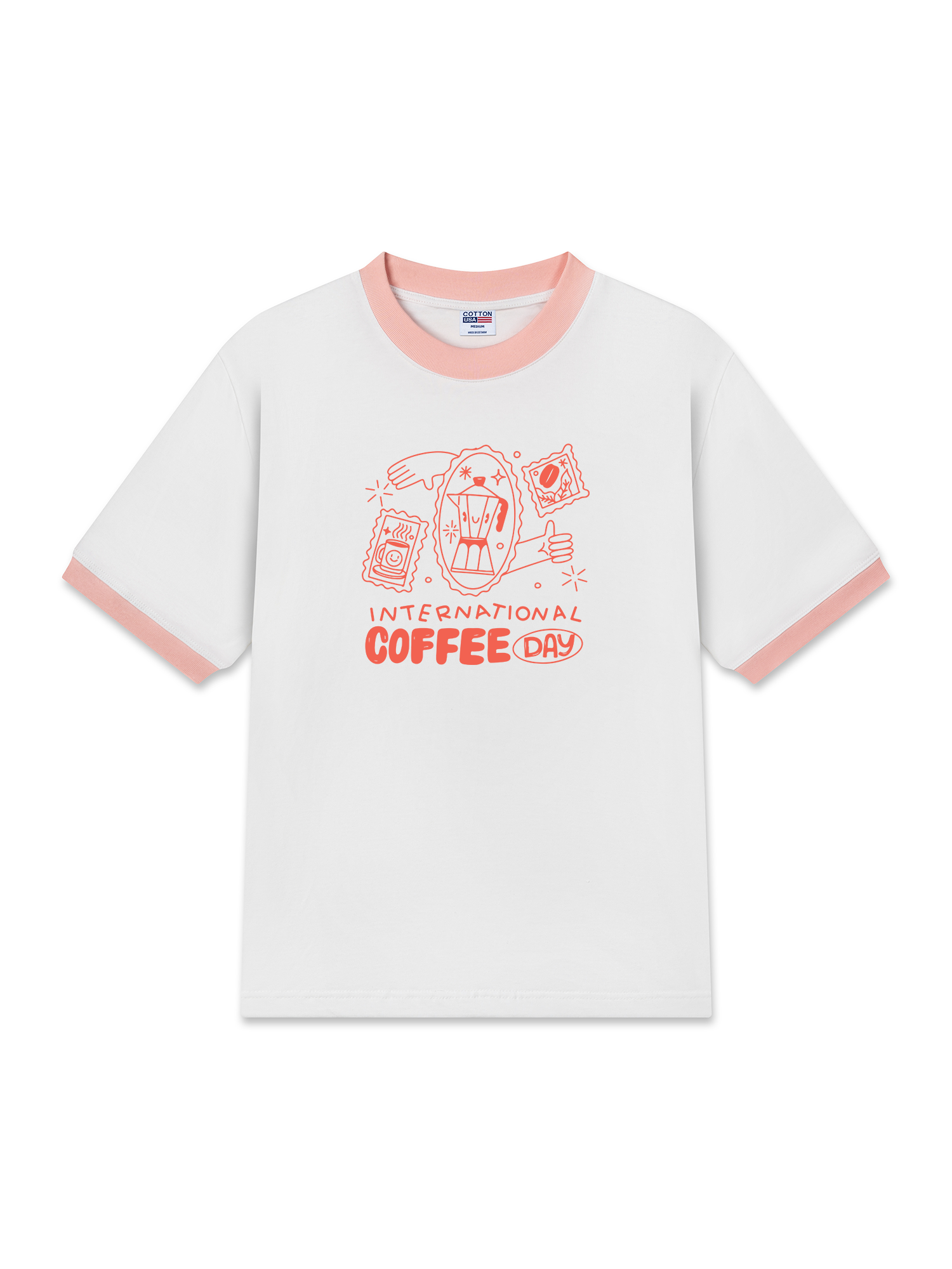 Áo Thun Ringer Relaxed Fit International Coffee Day