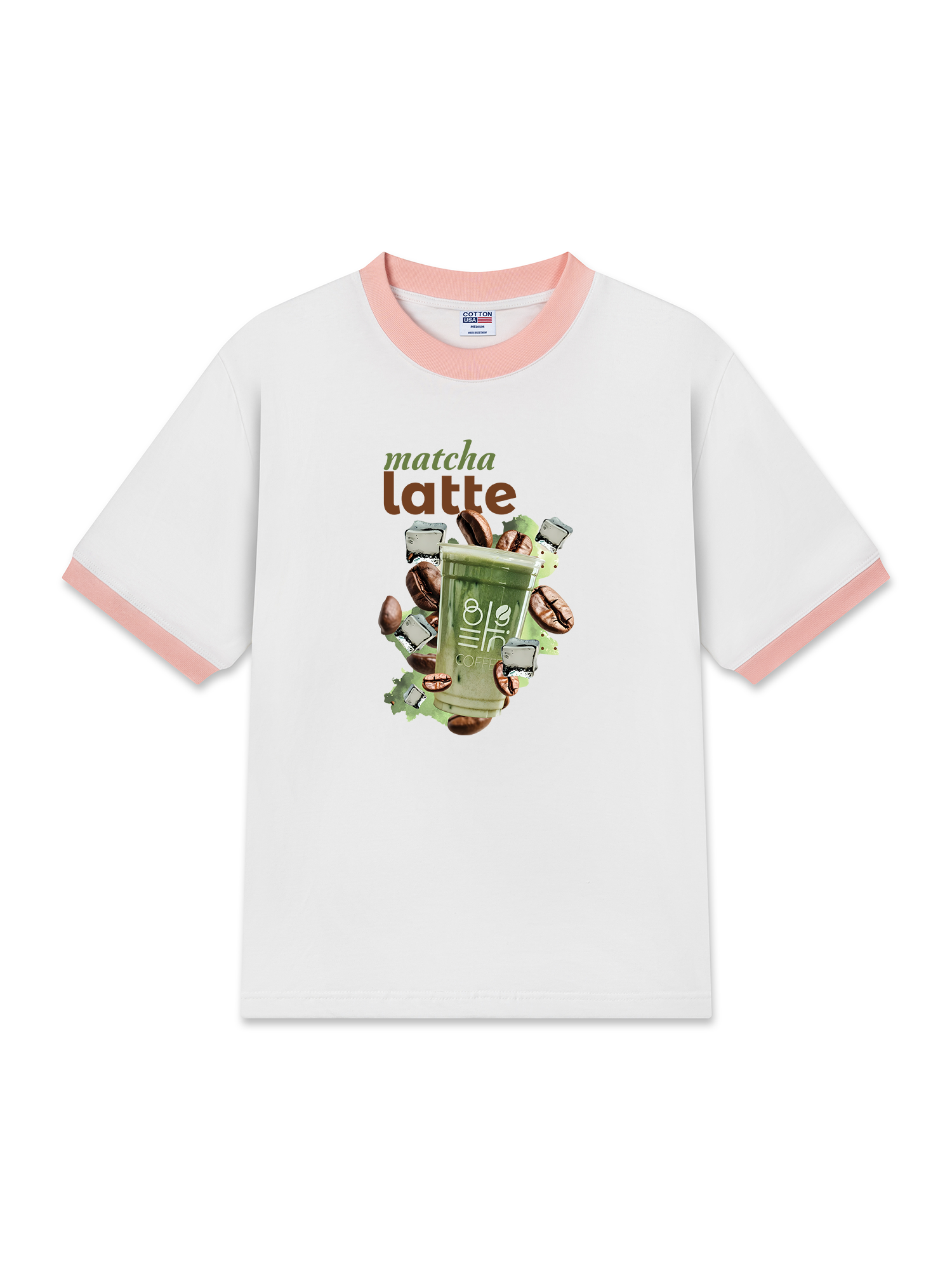 Áo Thun Ringer Relaxed Fit Matcha Latte