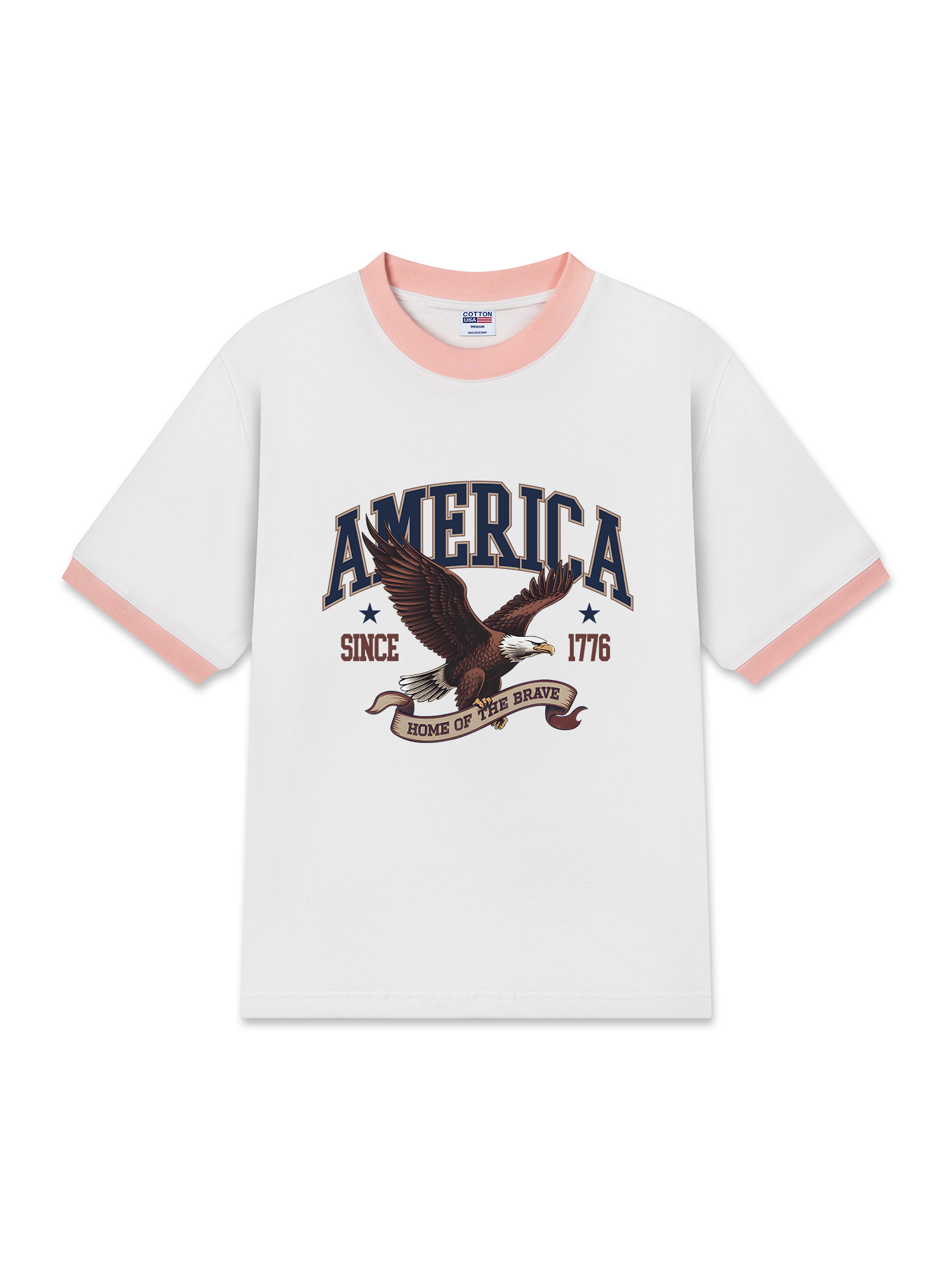 Áo Thun Ringer Relaxed Fit USA Home Of The Brave