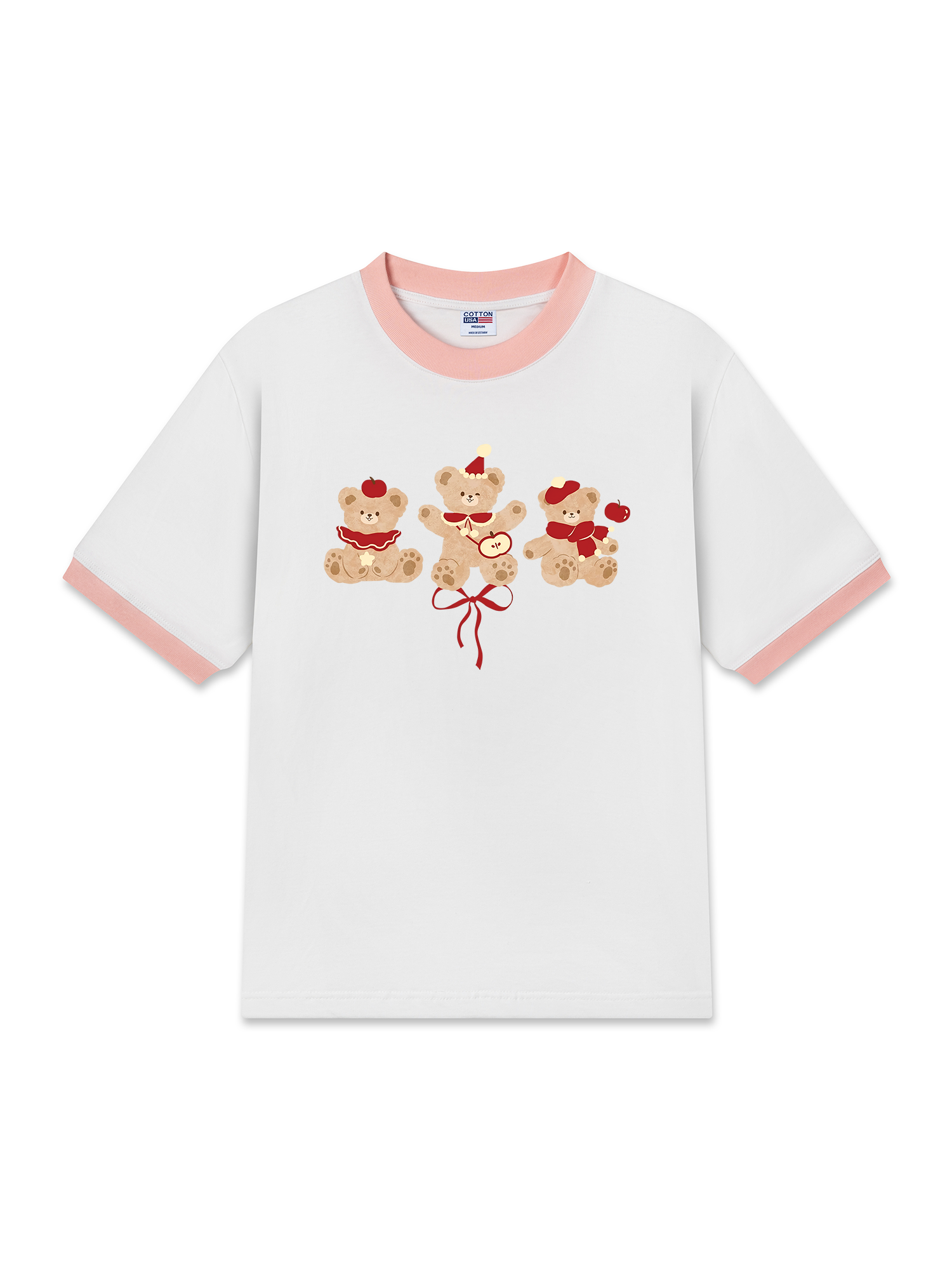 Áo Thun Ringer Relaxed Fit Cute Bear