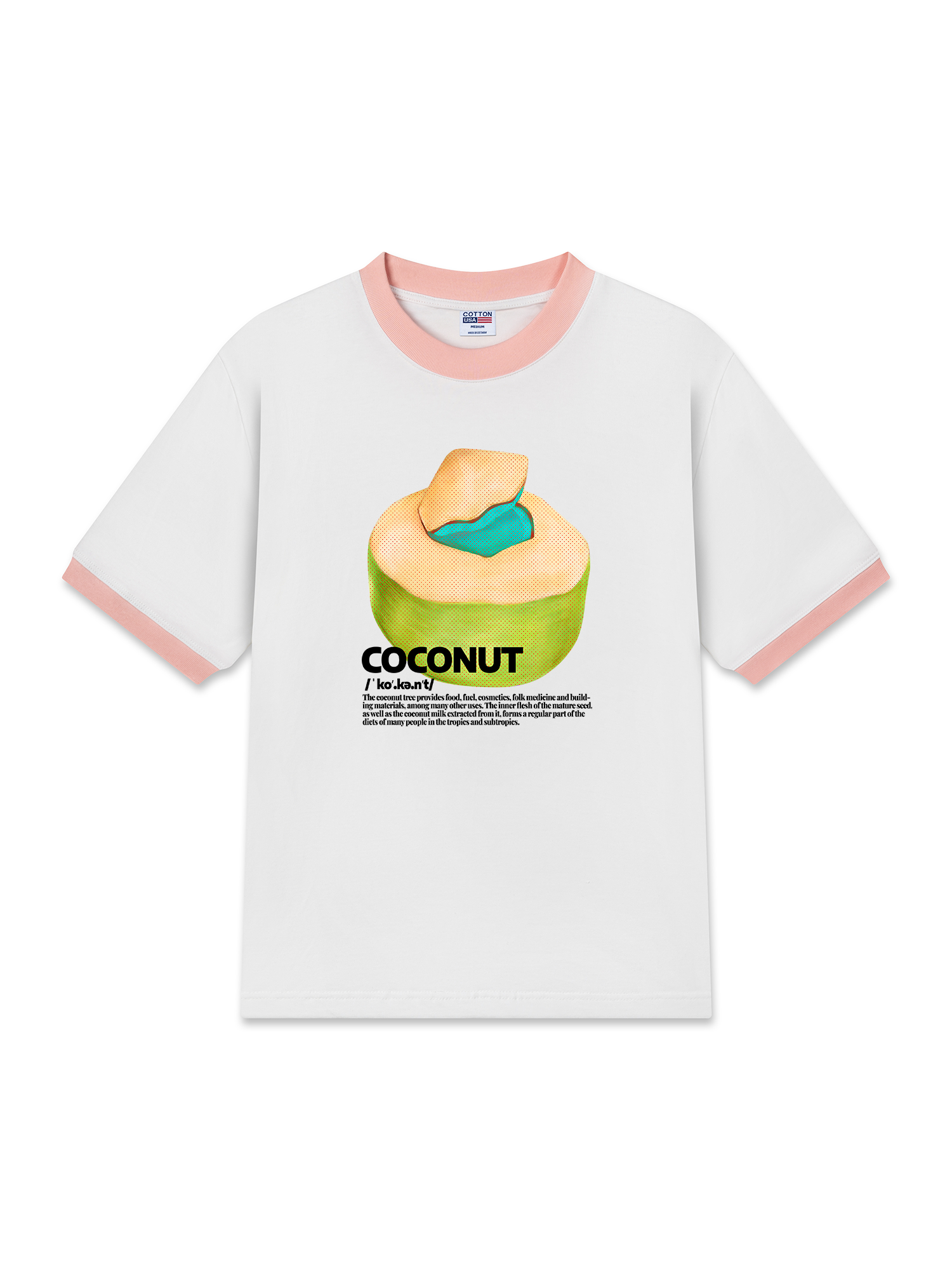 Áo Thun Ringer Relaxed Fit Tropical Coconut Retro