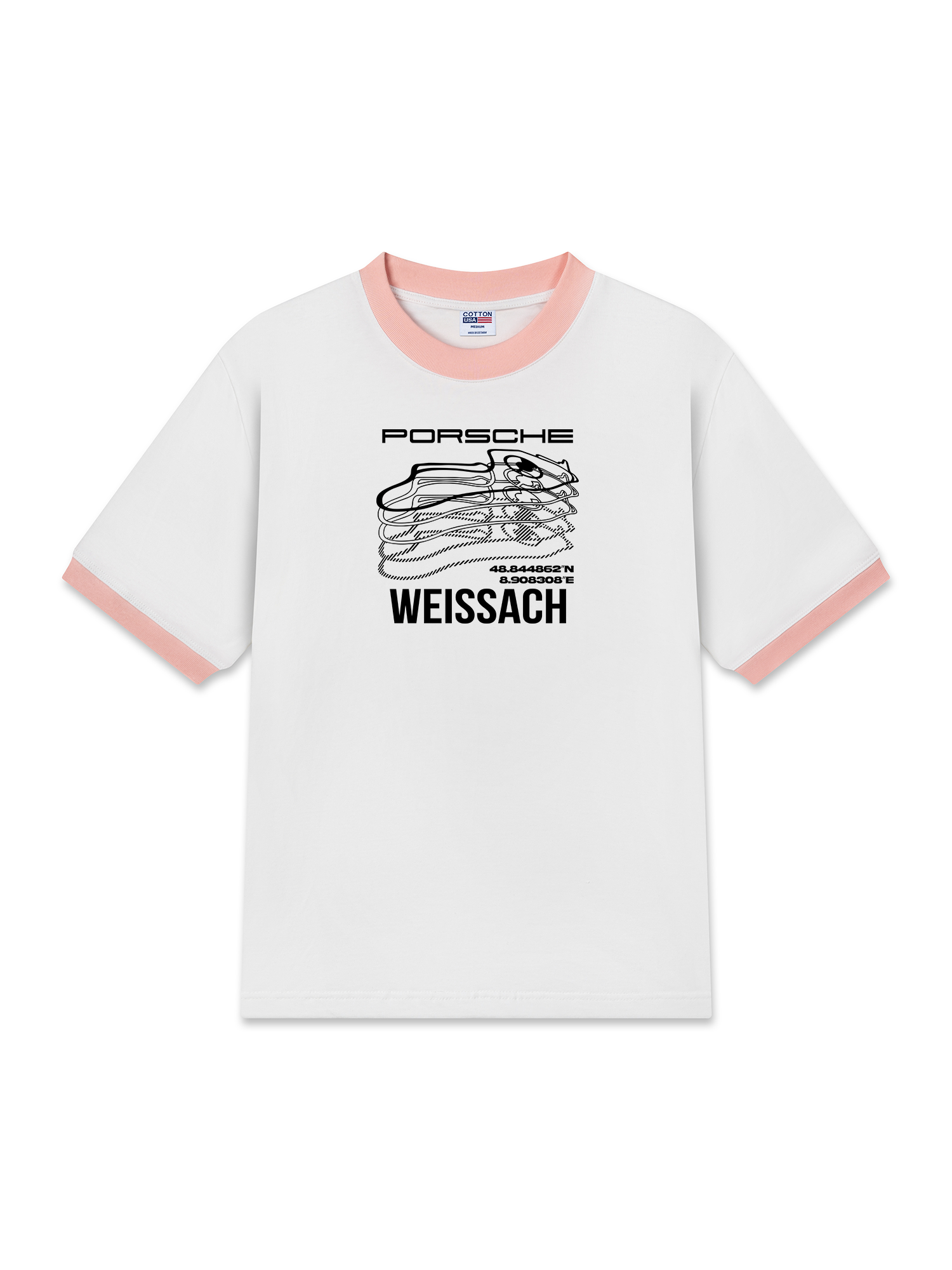 Áo Thun Ringer Relaxed Fit Porsche Weissach Map